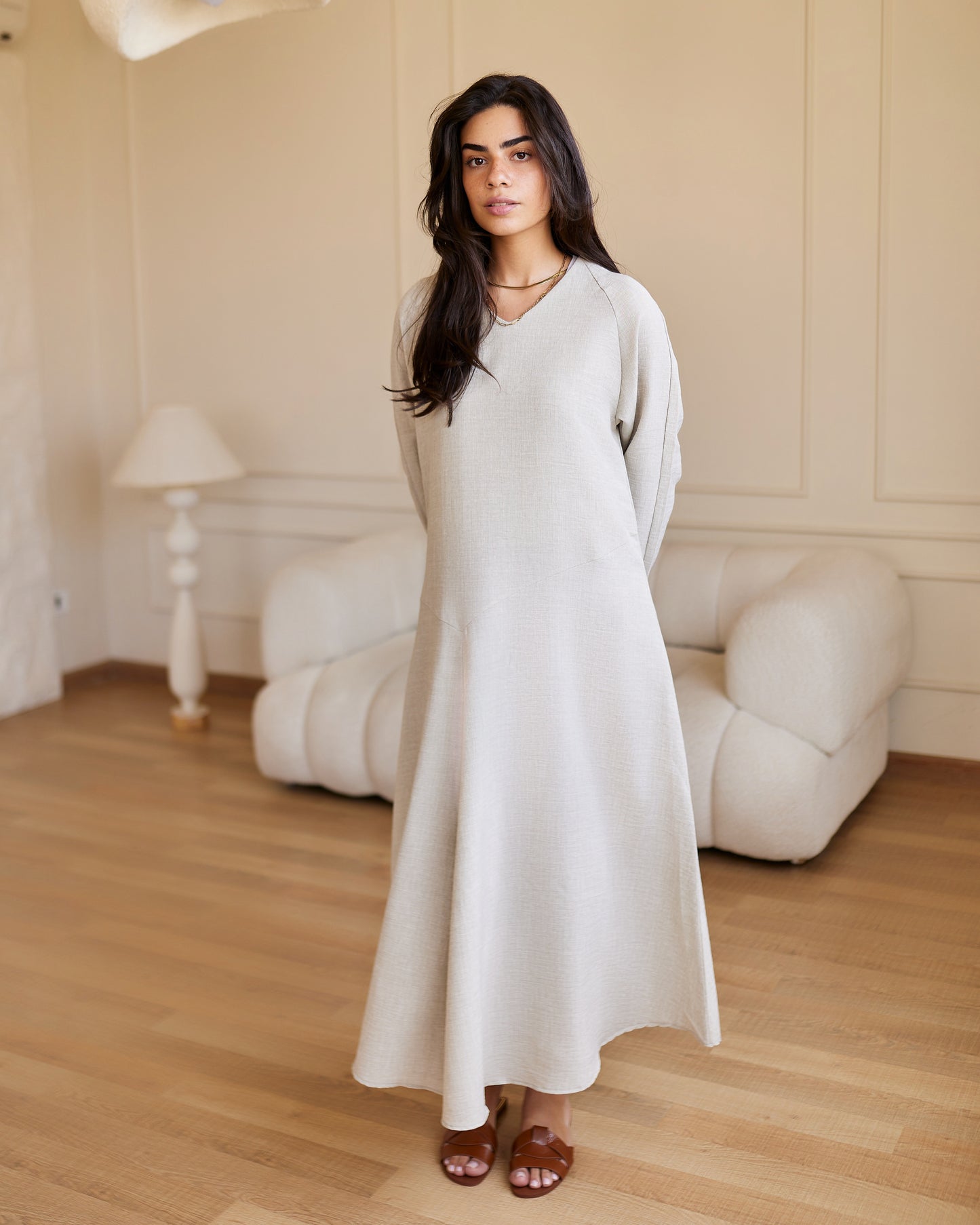 Emily dress in beige