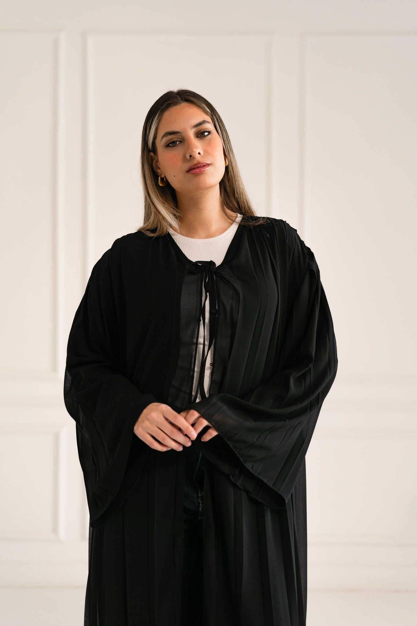 Black flowfold cardigan