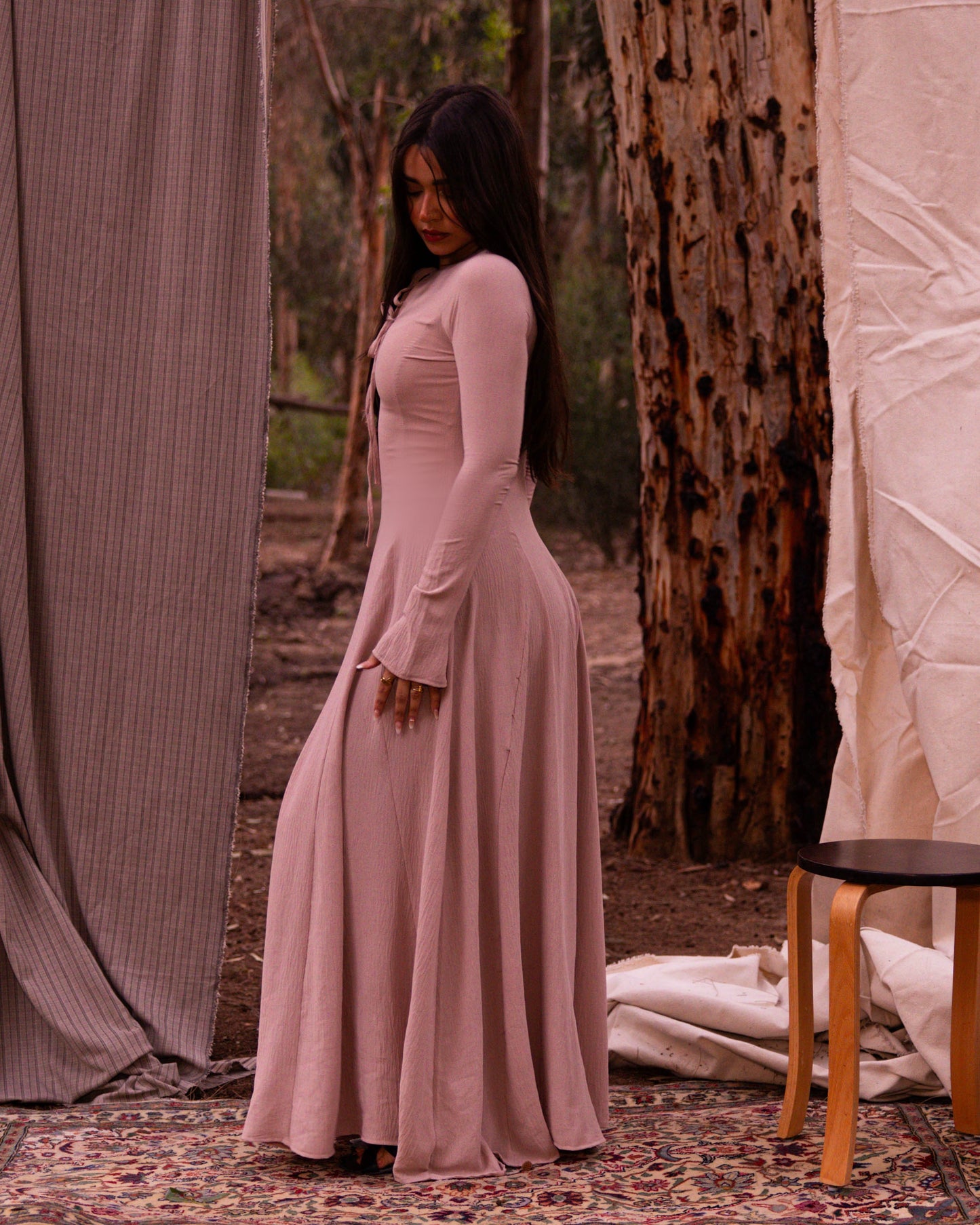 Valarya Dress in Beige