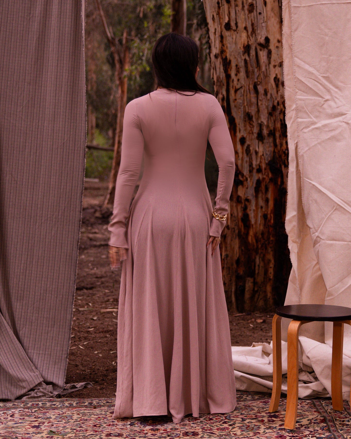 Valarya Dress in Beige
