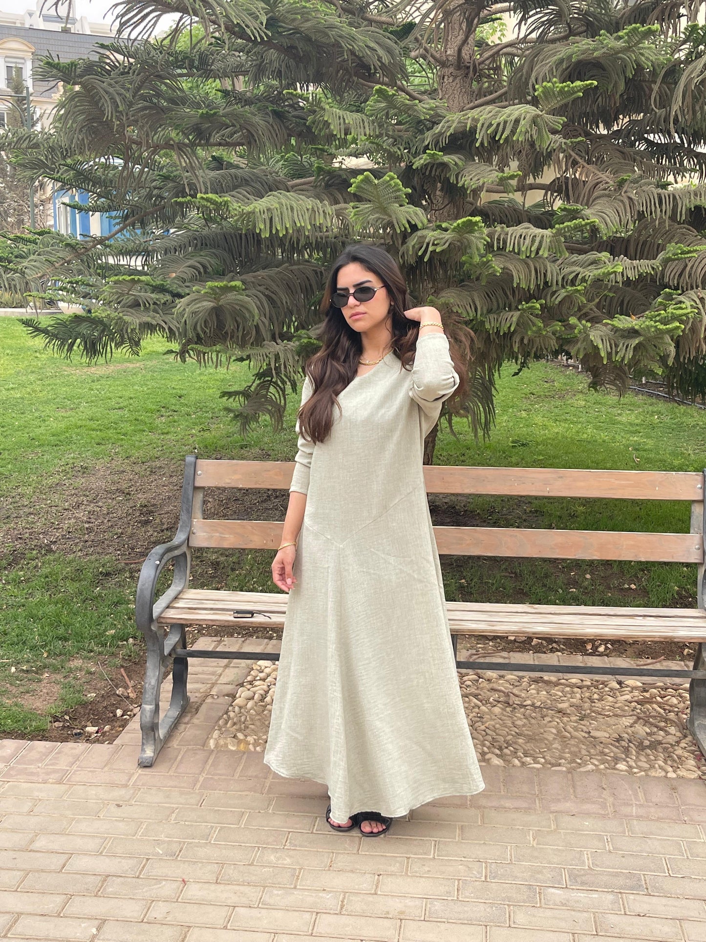 Emily dress in olive