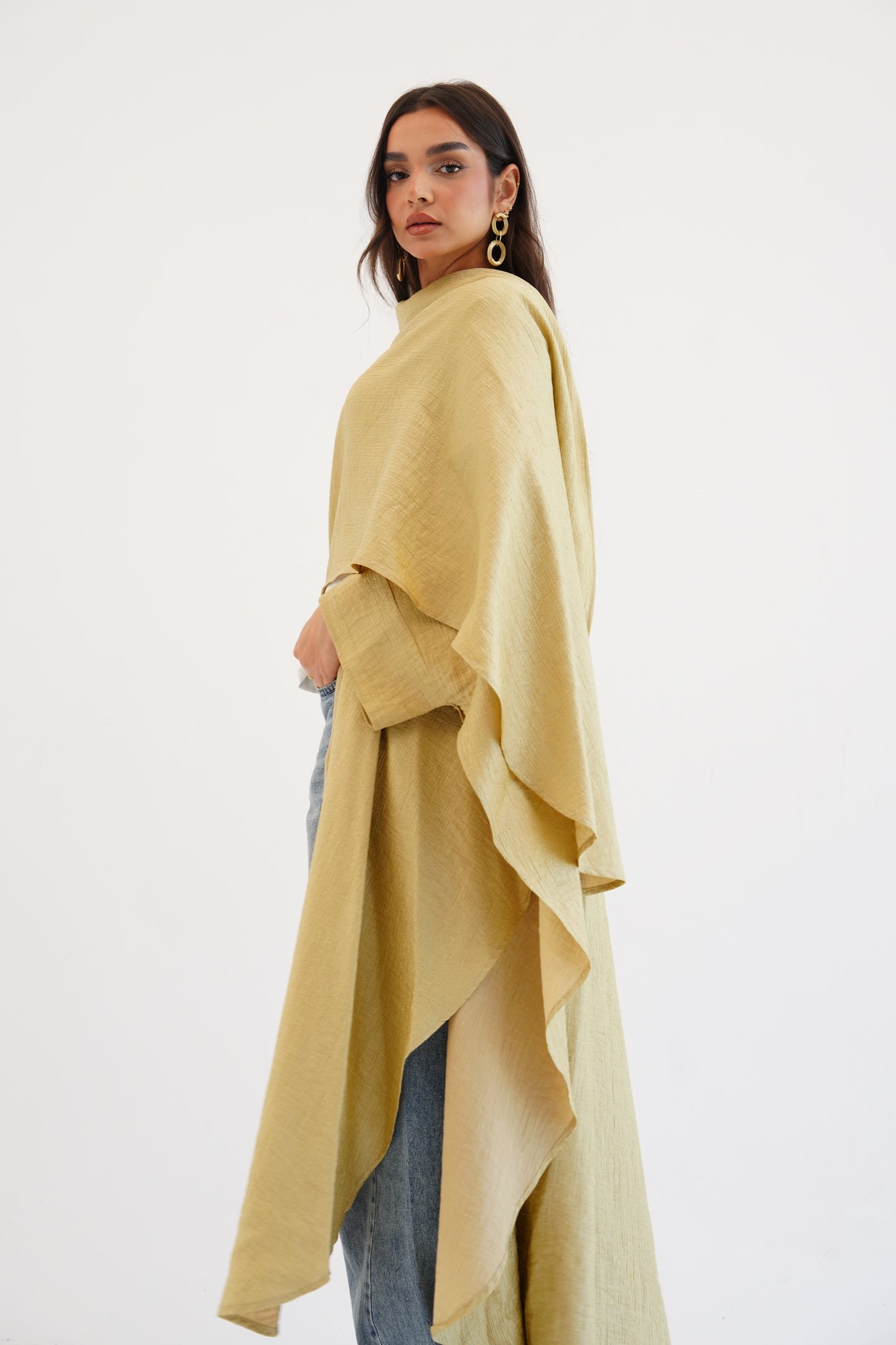 Cape Shimmer Kaftan In Gold
