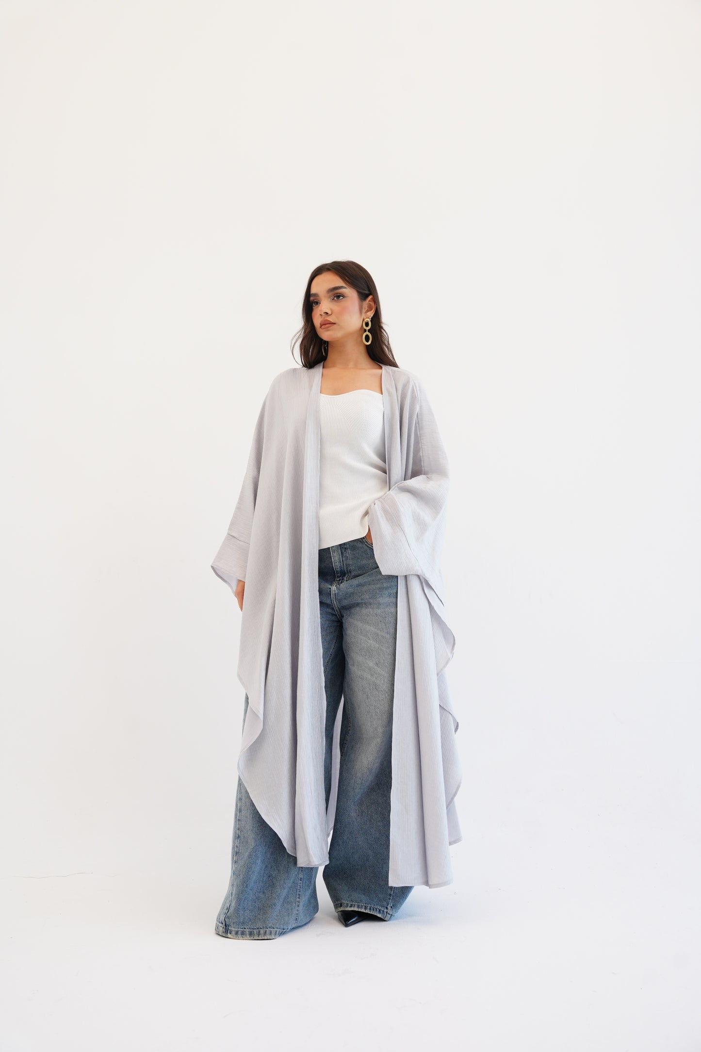 Cape Shimmer Kaftan In Silver