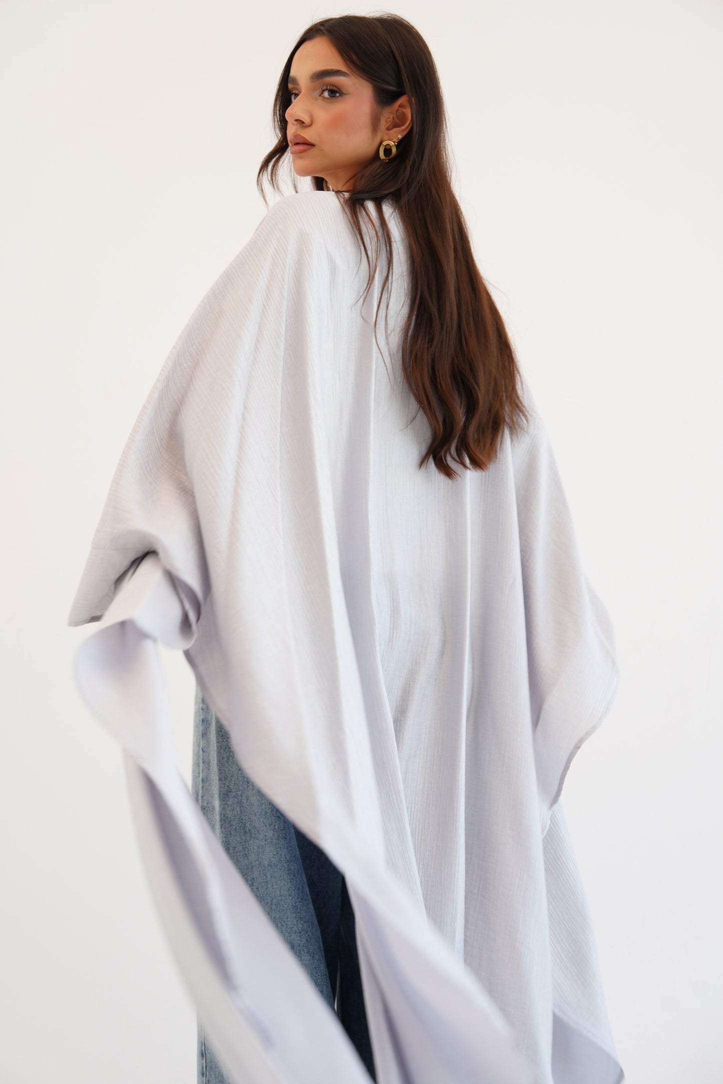 Cape Shimmer Kaftan In Silver