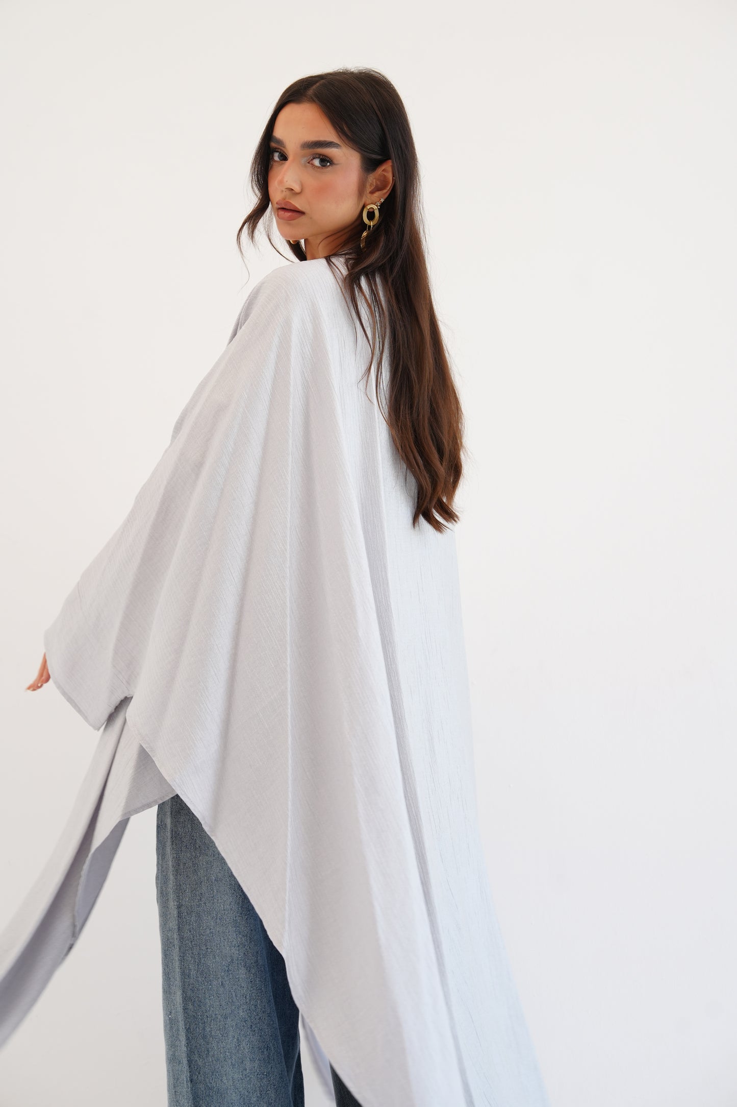 Cape Shimmer Kaftan In Silver