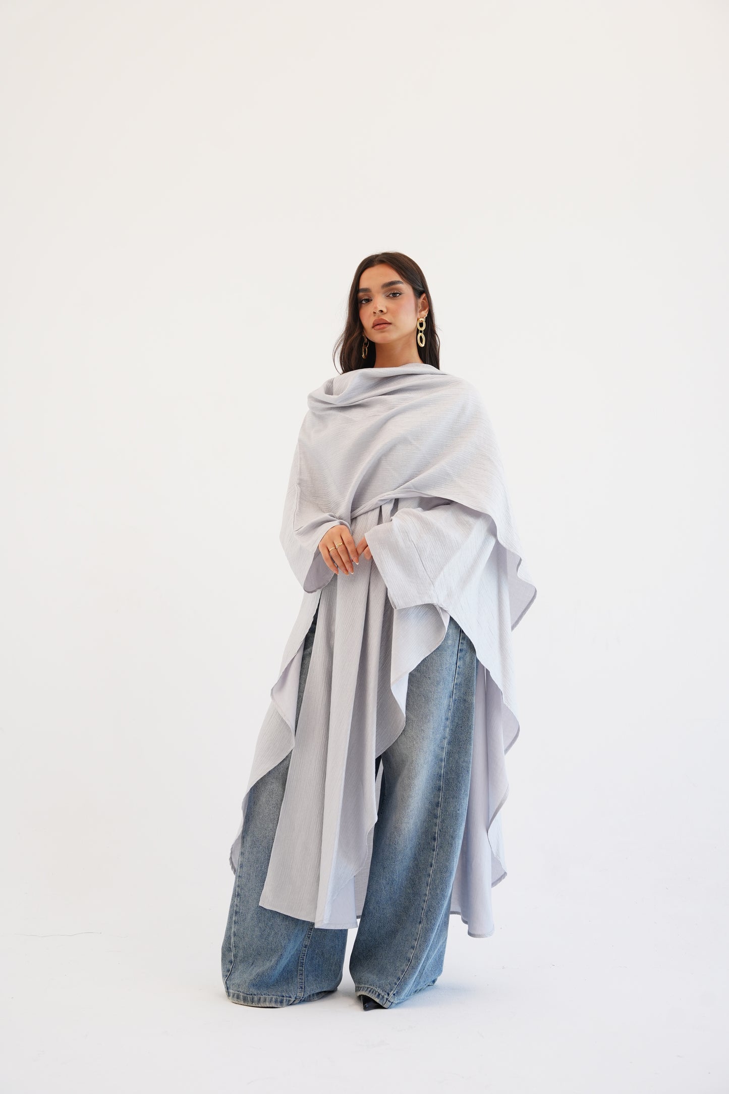 Cape Shimmer Kaftan In Silver