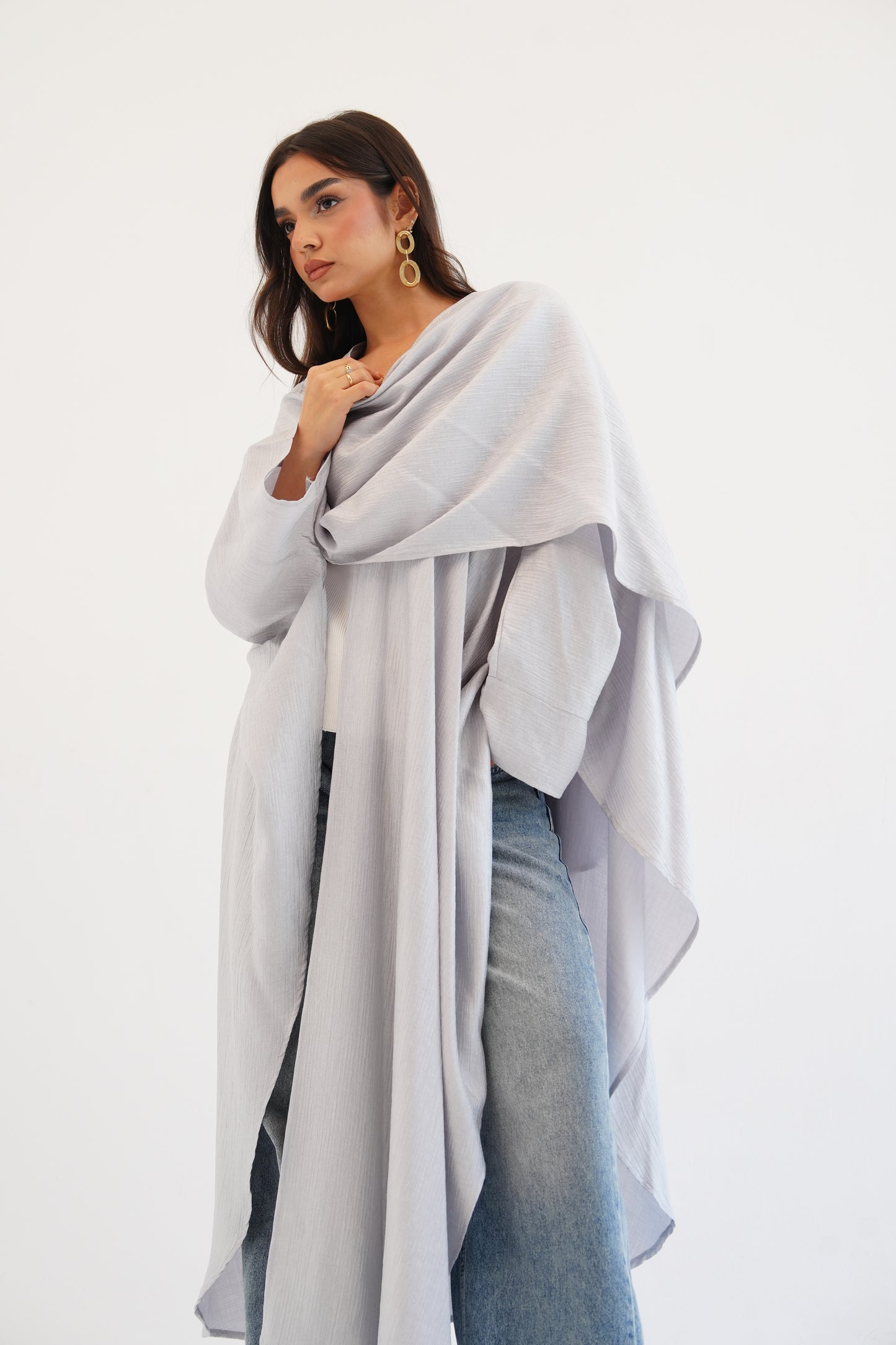 Cape Shimmer Kaftan In Silver