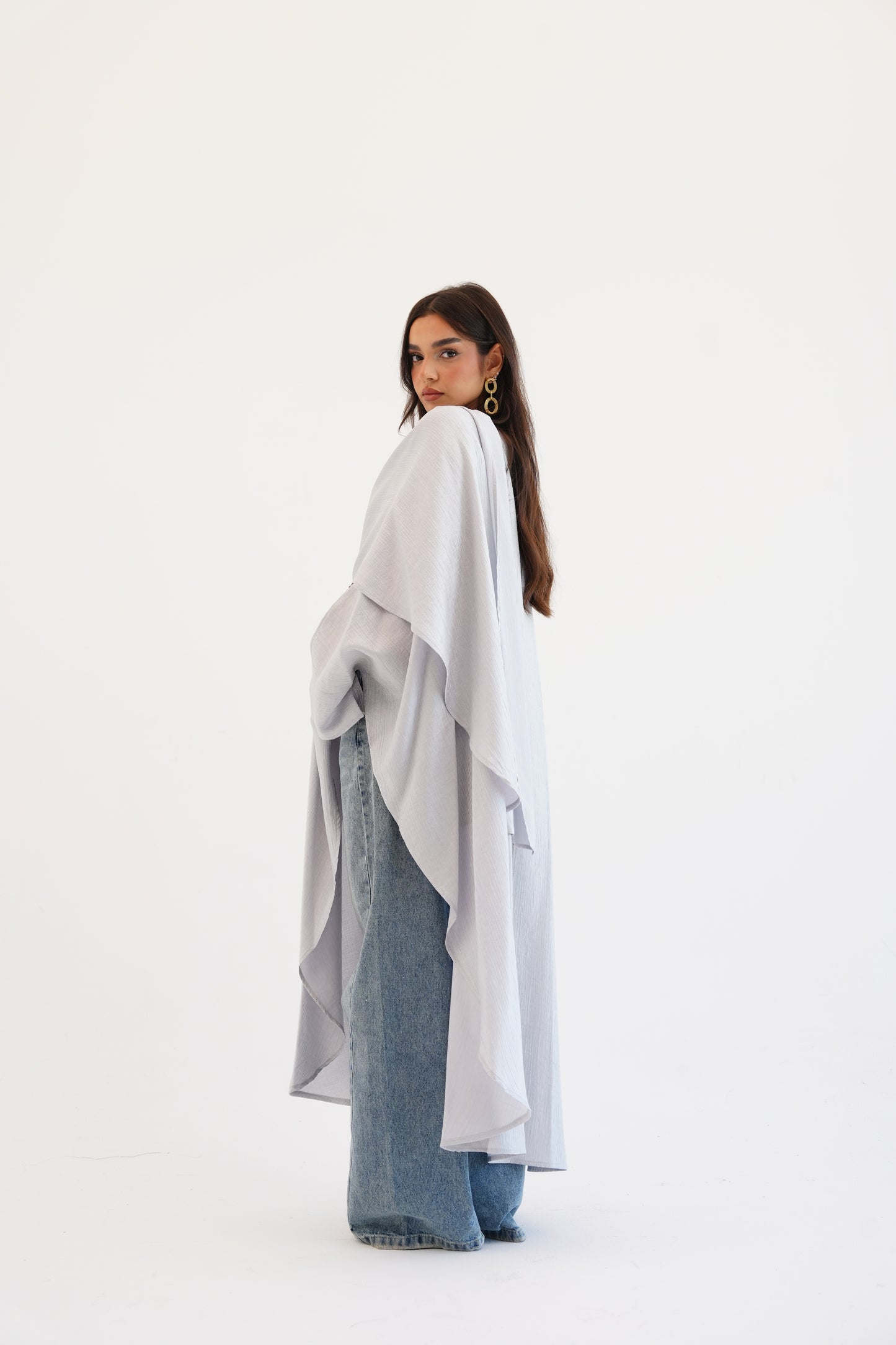 Cape Shimmer Kaftan In Silver