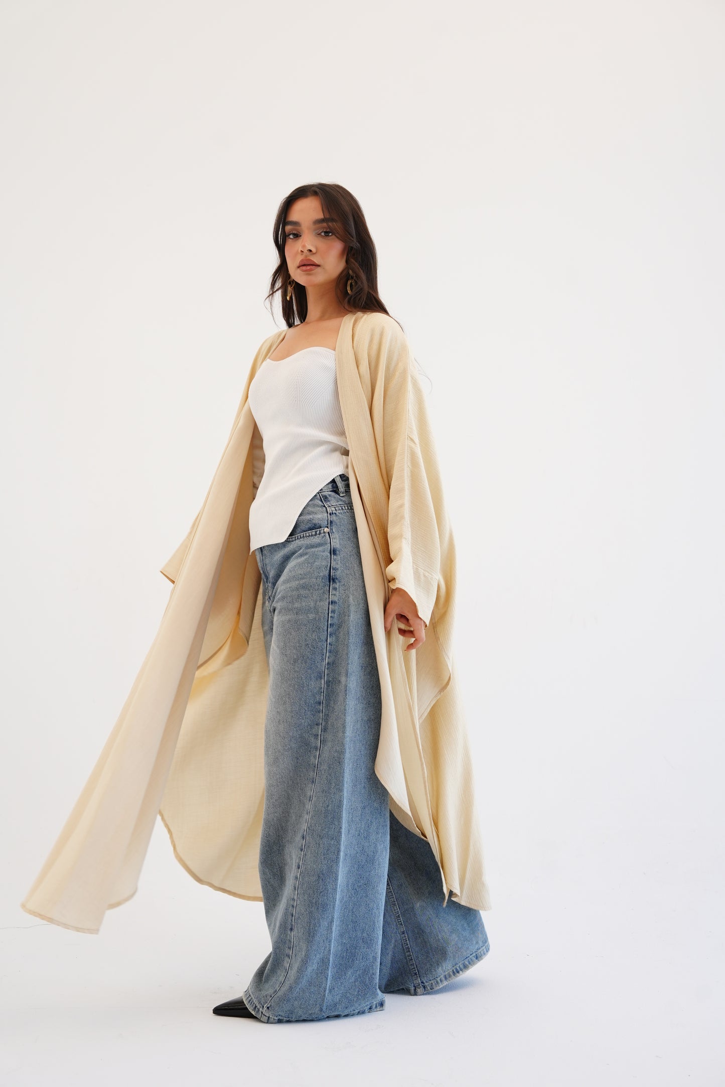 Cape Shimmer Kaftan In Beige