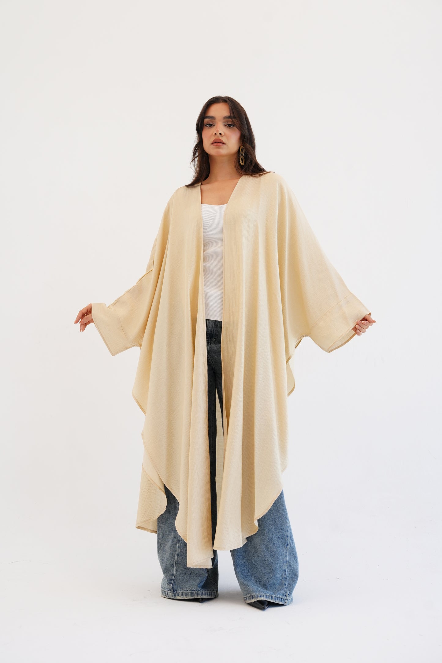 Cape Shimmer Kaftan In Beige