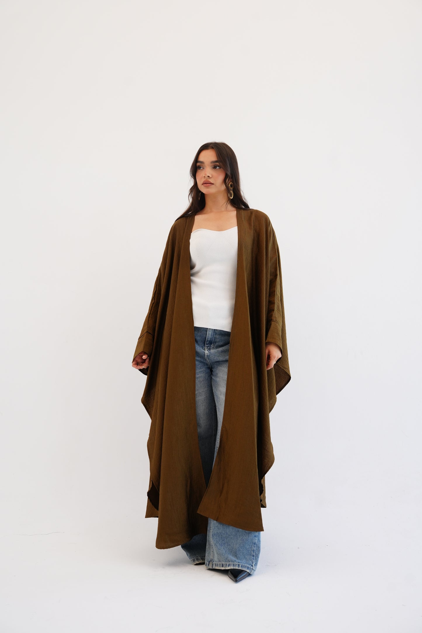 Cape Shimmer Kaftan In Brown