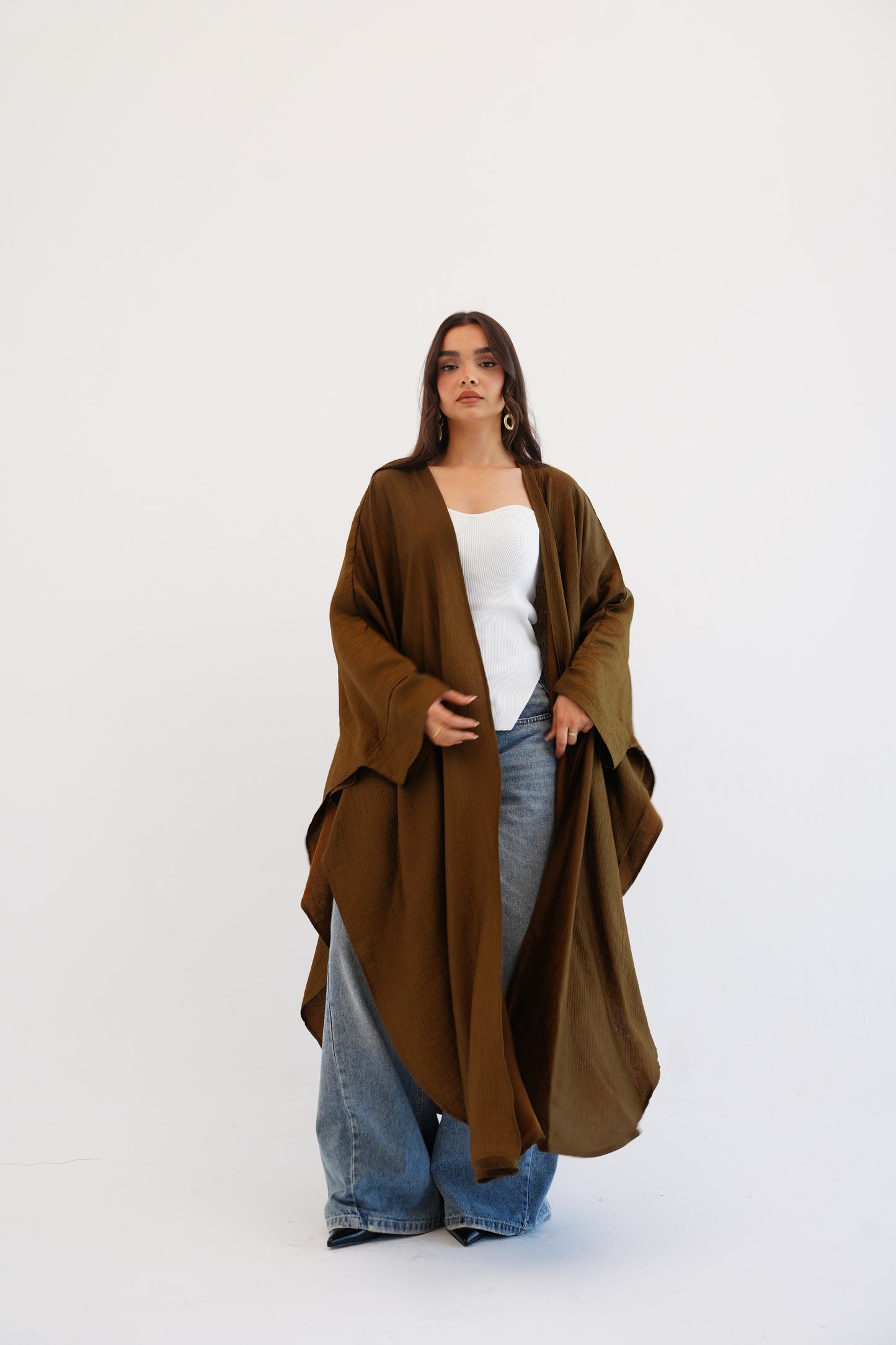 Cape Shimmer Kaftan In Brown