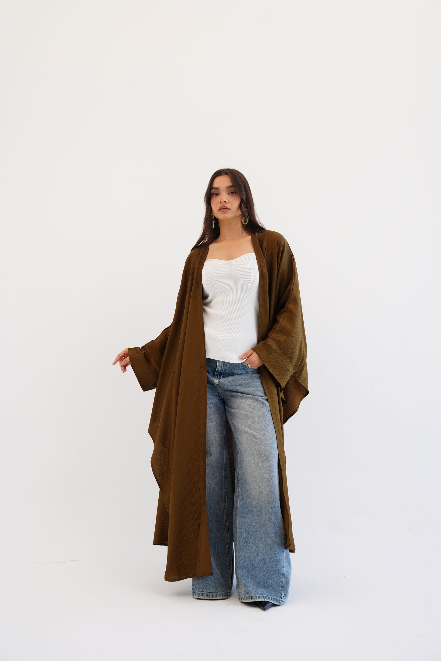 Cape Shimmer Kaftan In Brown