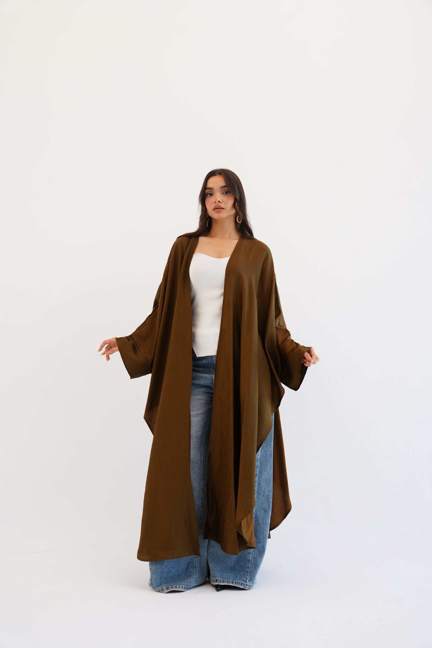 Cape Shimmer Kaftan In Brown