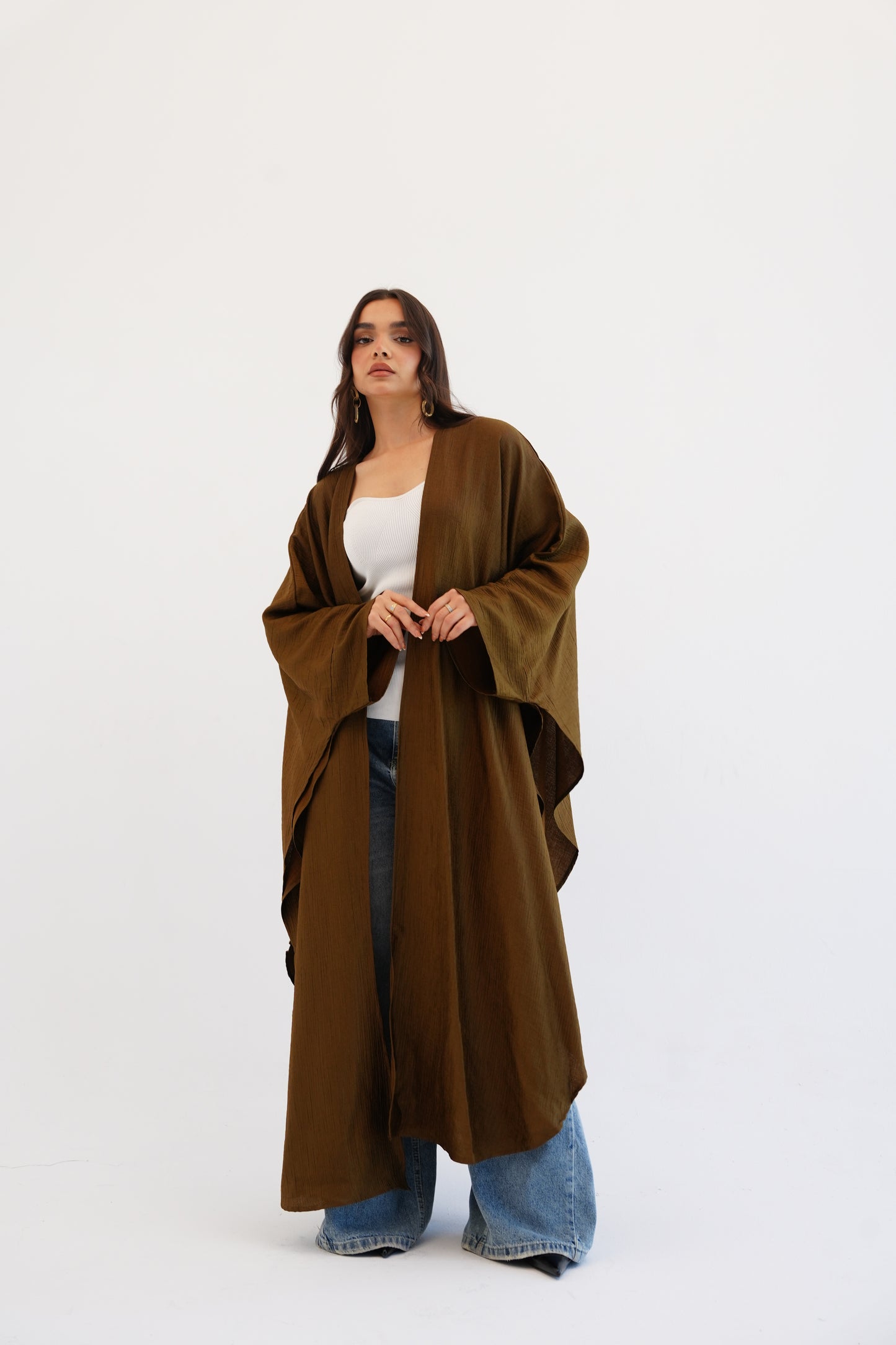 Cape Shimmer Kaftan In Brown
