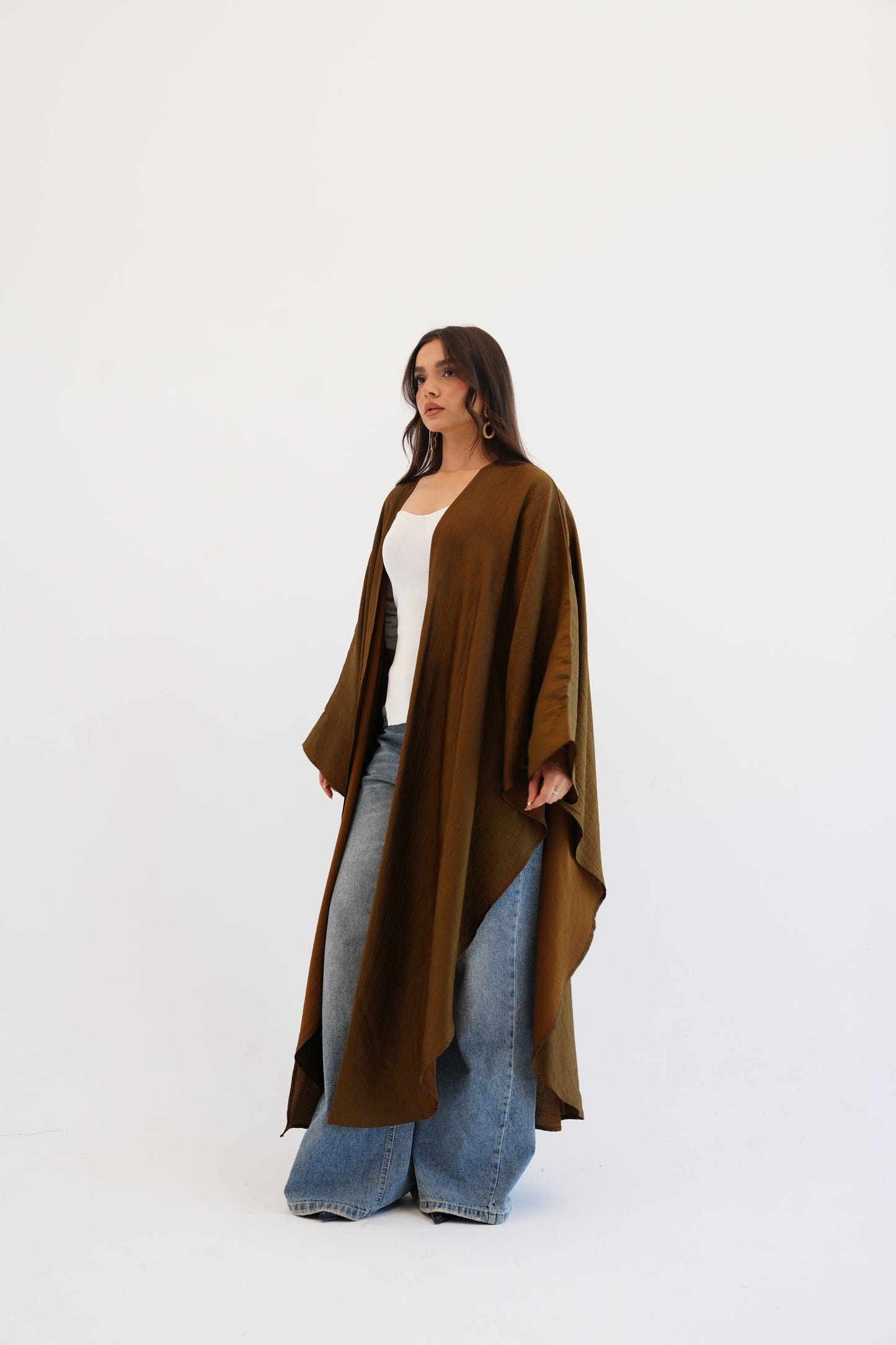 Cape Shimmer Kaftan In Brown