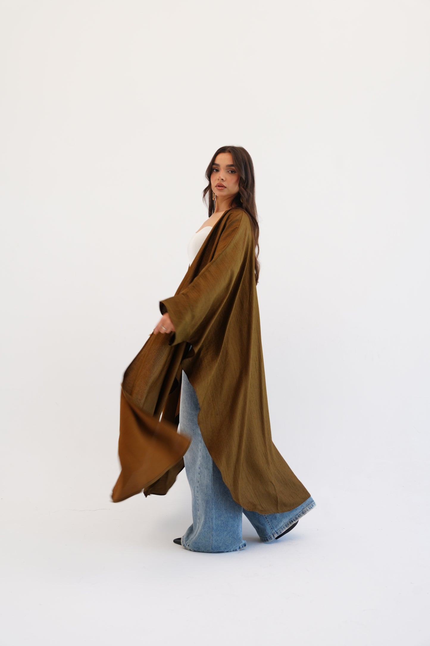 Cape Shimmer Kaftan In Brown