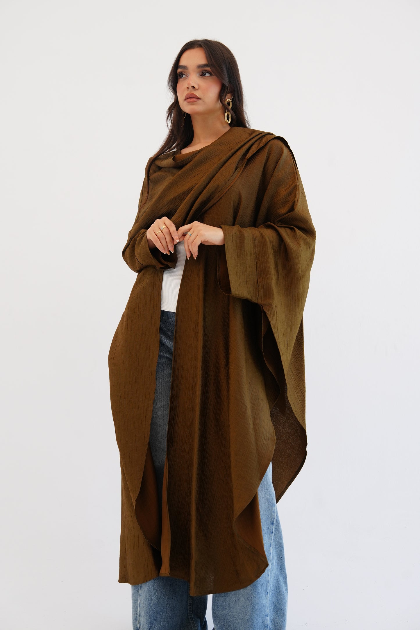 Cape Shimmer Kaftan In Brown