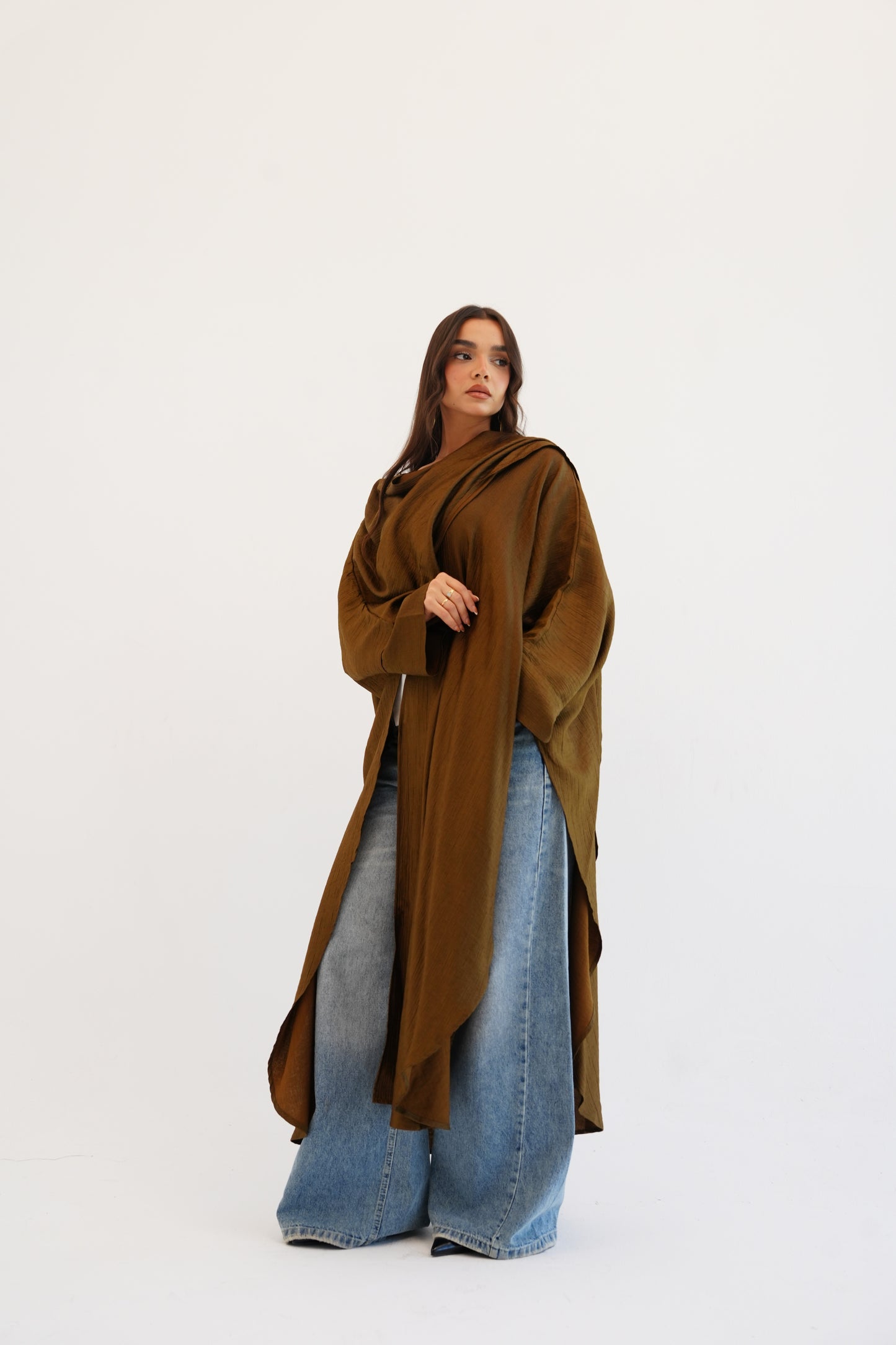 Cape Shimmer Kaftan In Brown