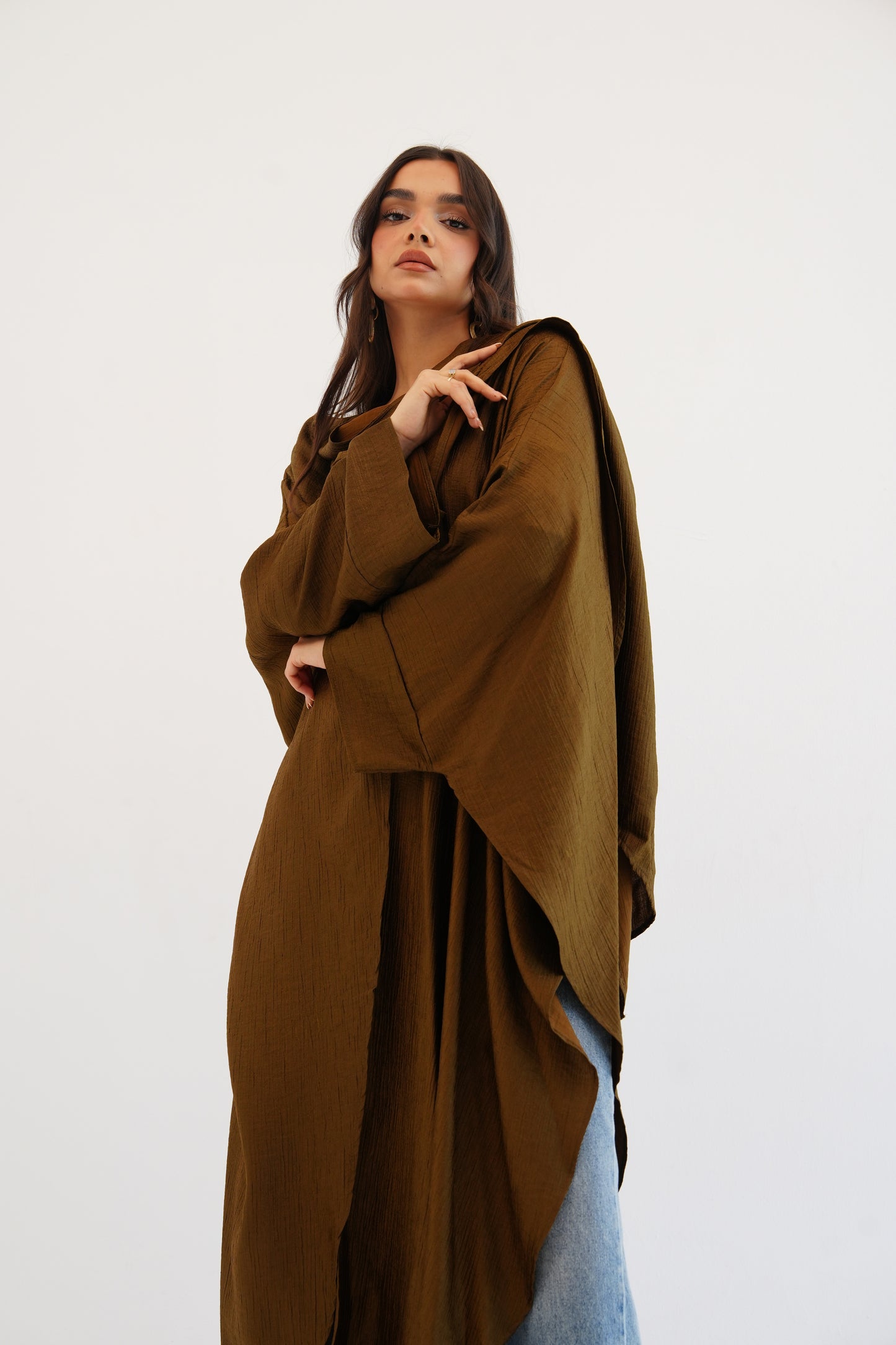 Cape Shimmer Kaftan In Brown