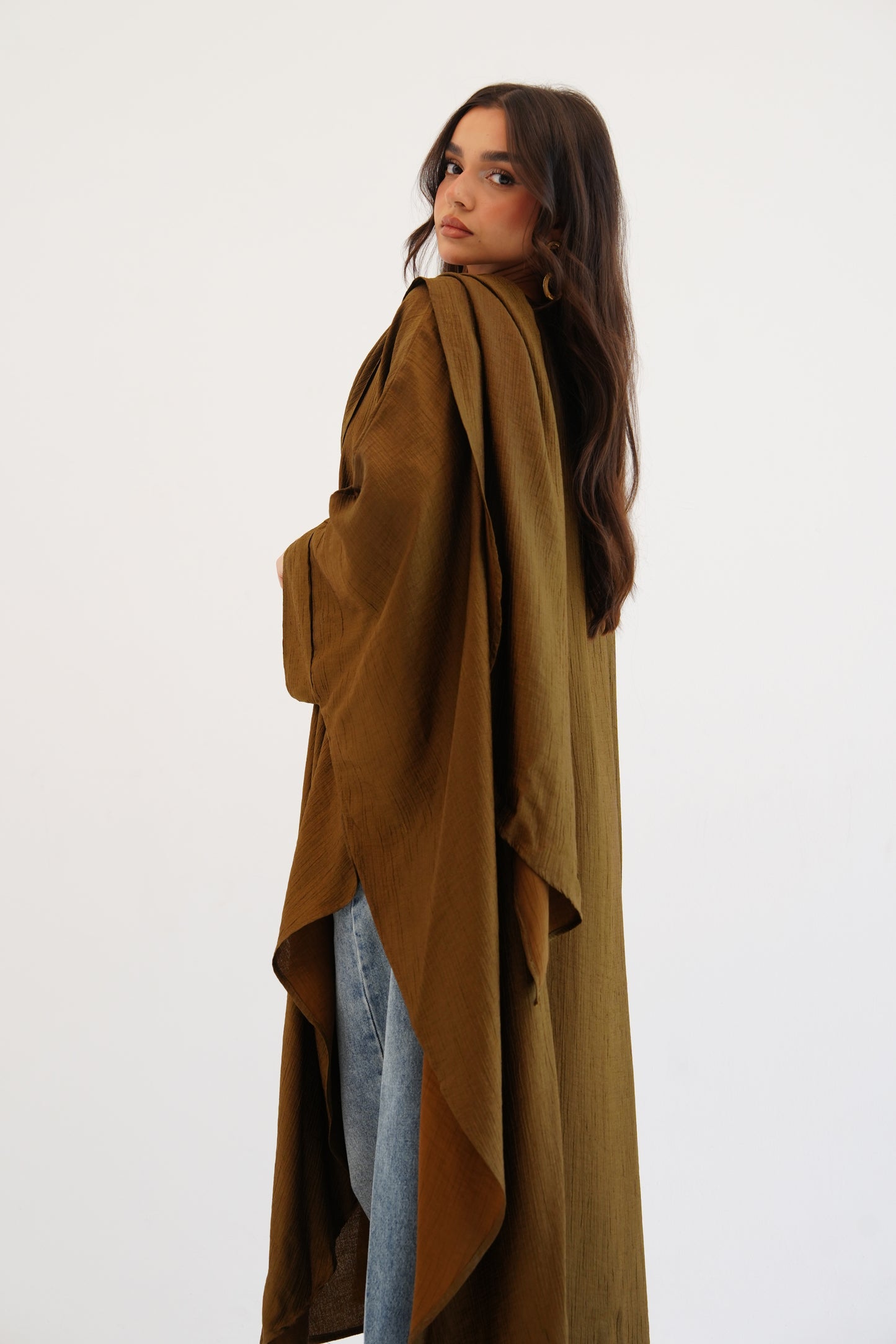 Cape Shimmer Kaftan In Brown