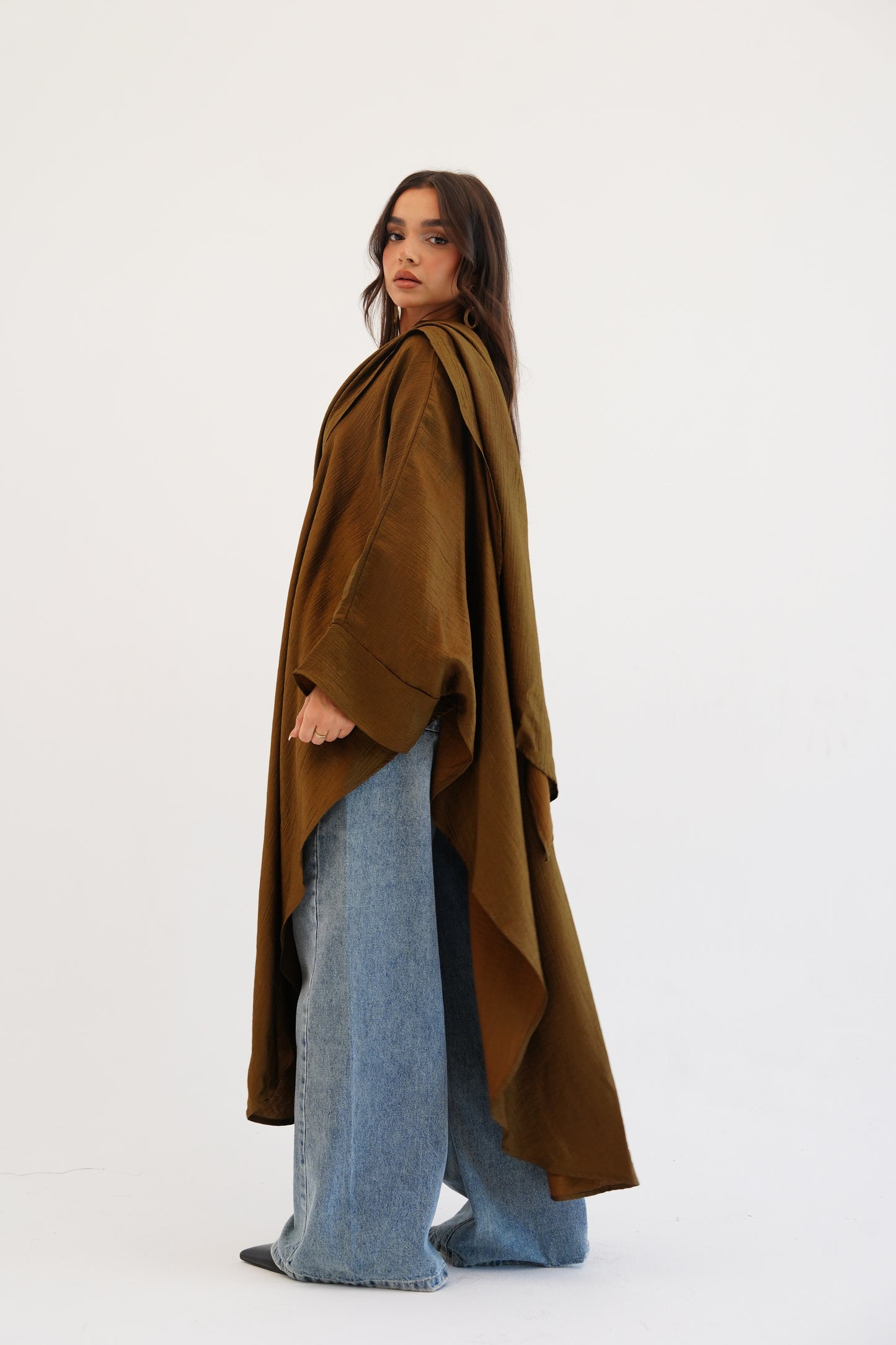 Cape Shimmer Kaftan In Brown