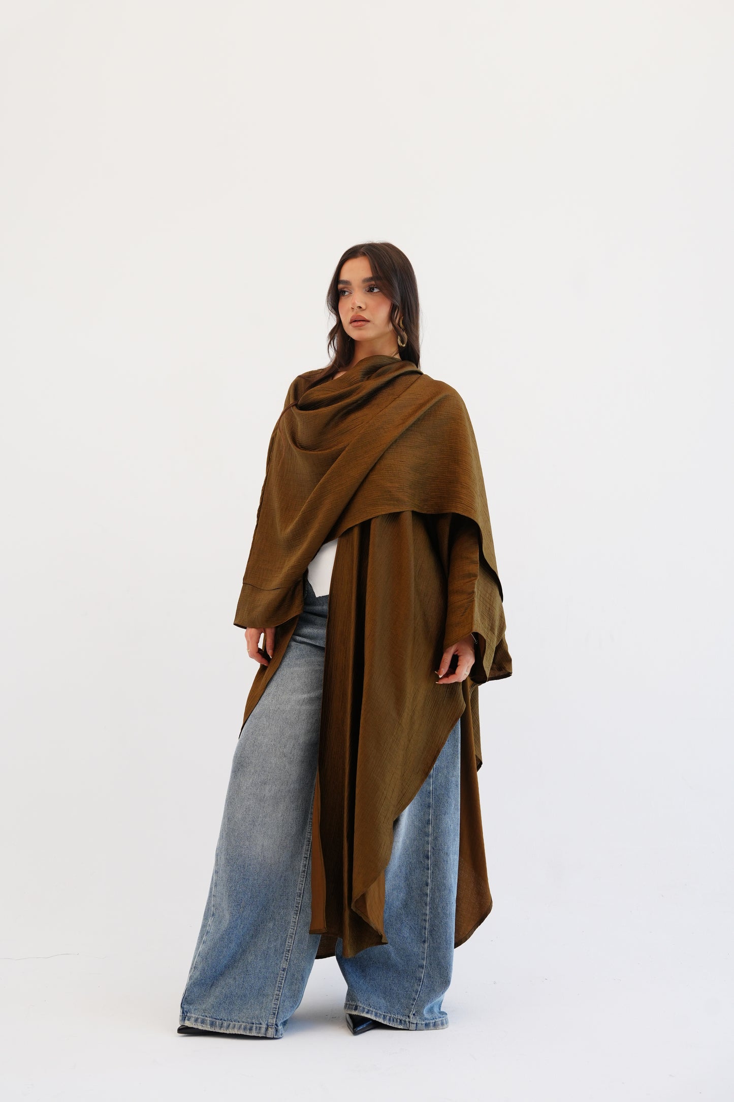 Cape Shimmer Kaftan In Brown