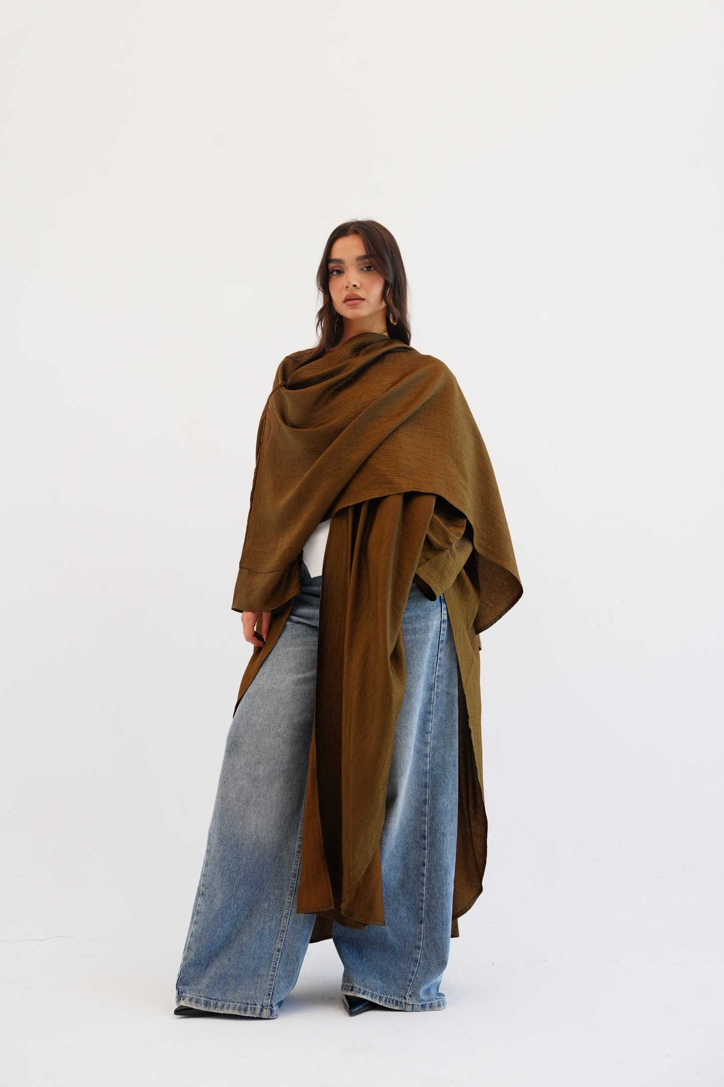 Cape Shimmer Kaftan In Brown