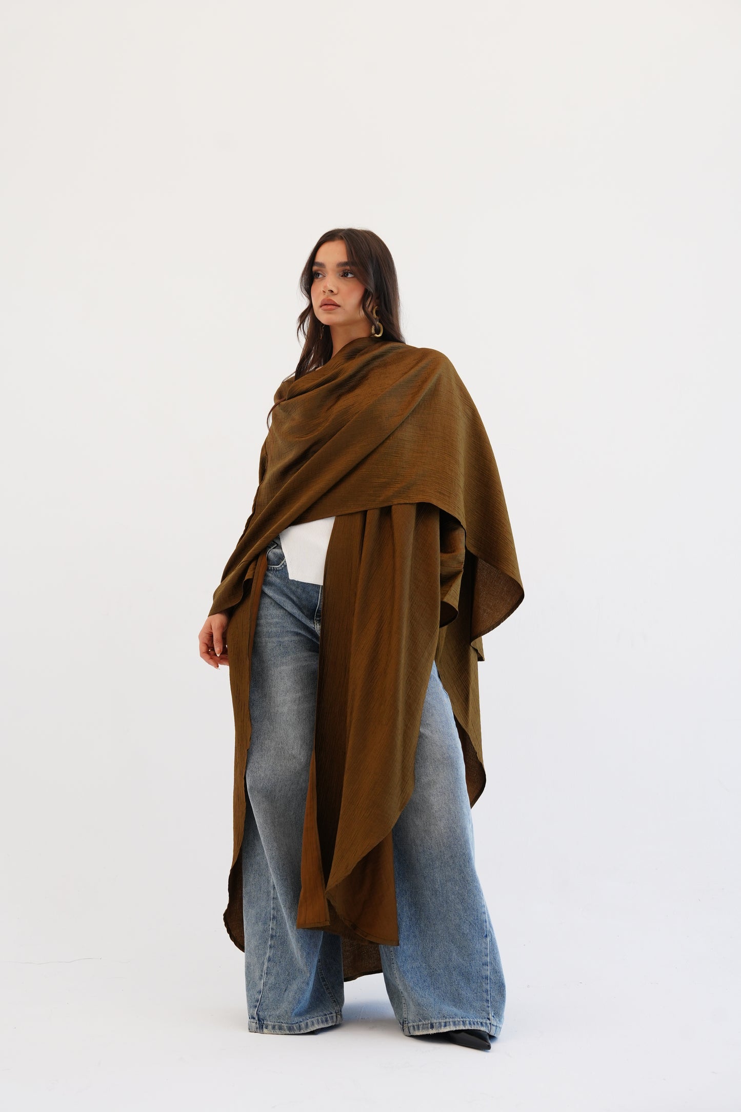 Cape Shimmer Kaftan In Brown