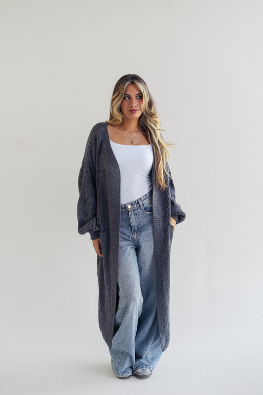 Yardaz knit cardigan in Grey