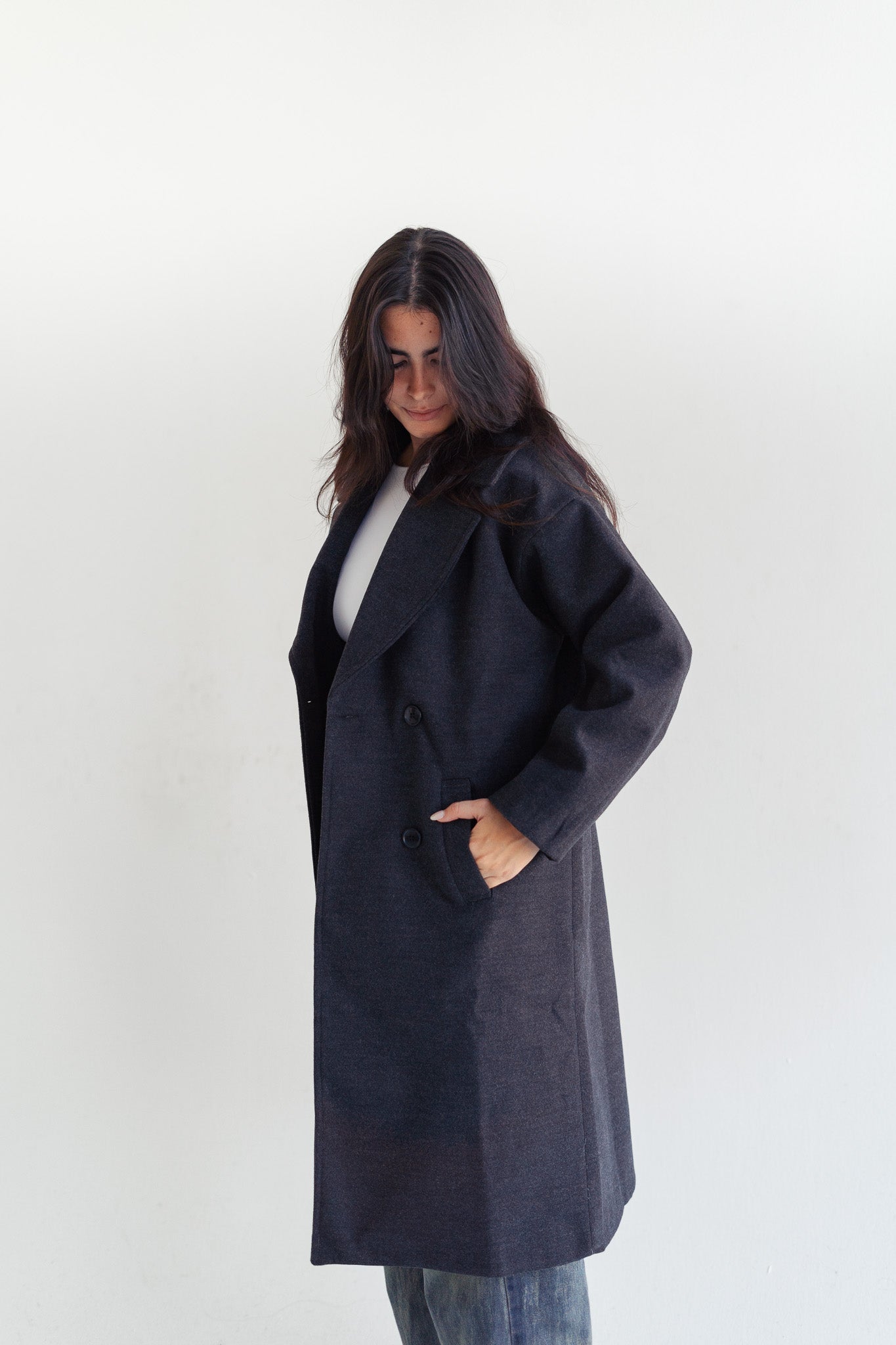 Coat in dark grey