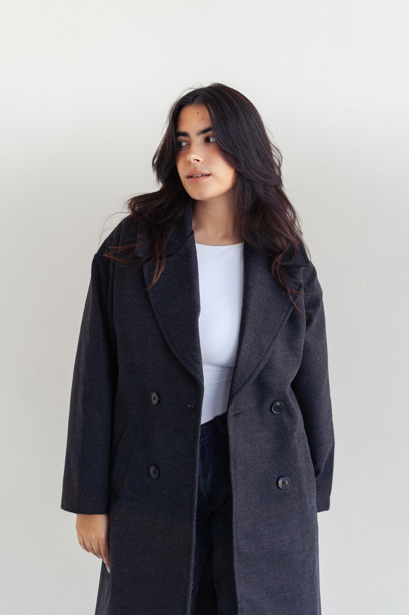 Coat in dark grey