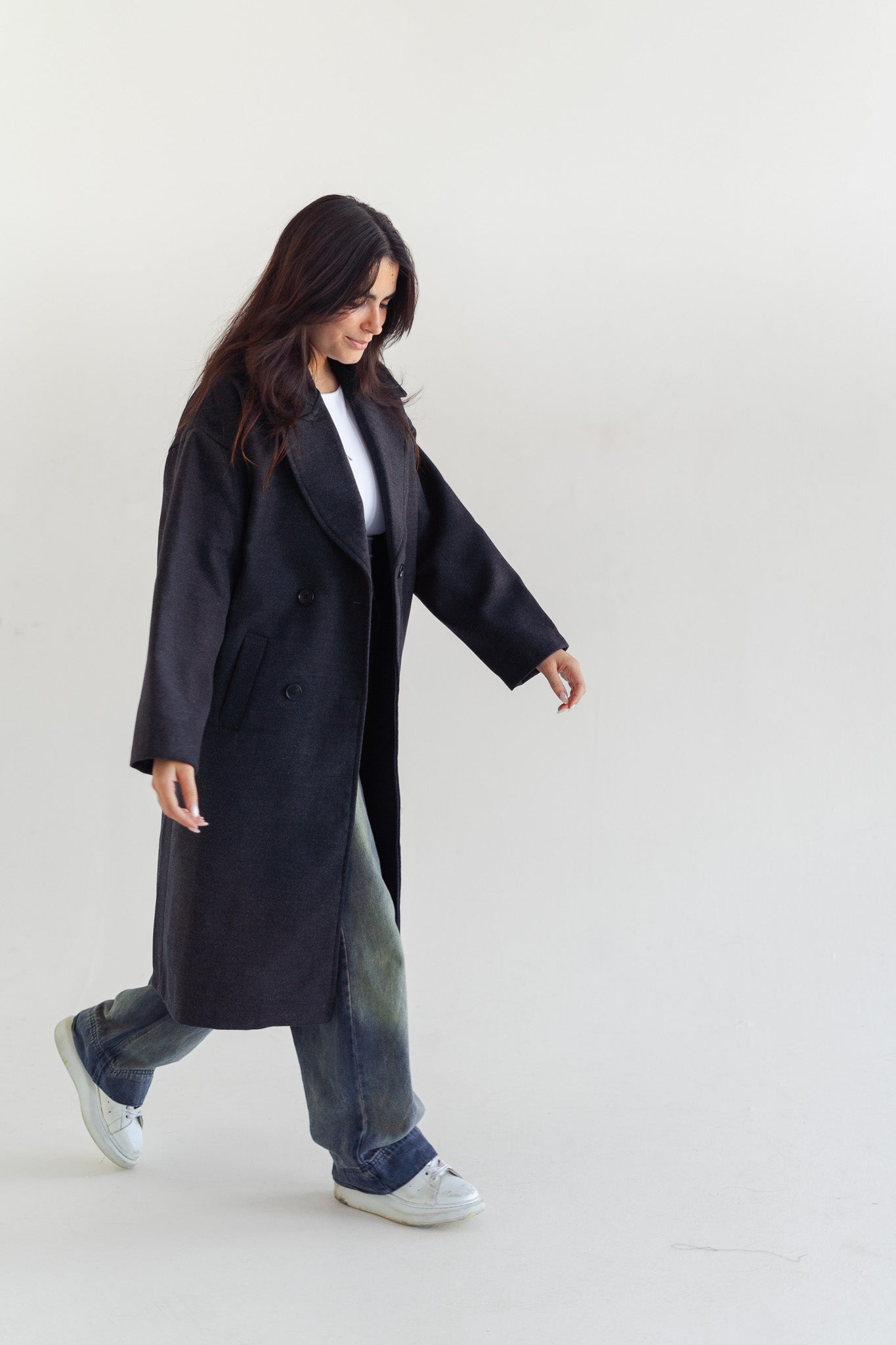 Coat in dark grey