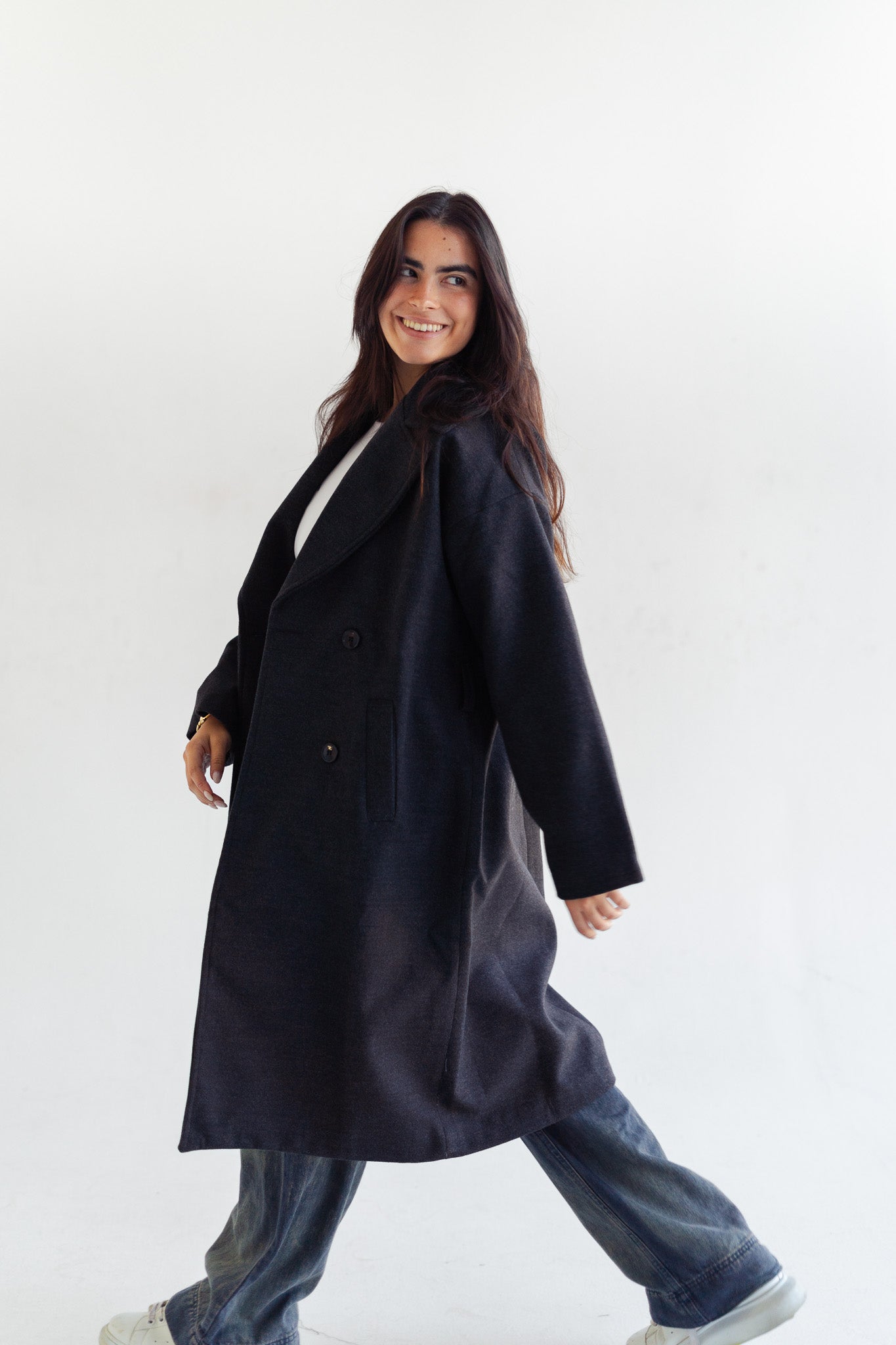 Coat in dark grey