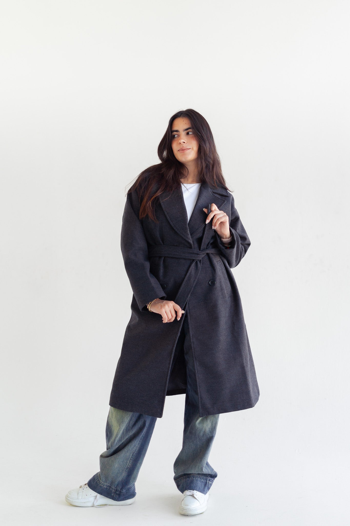 Coat in dark grey