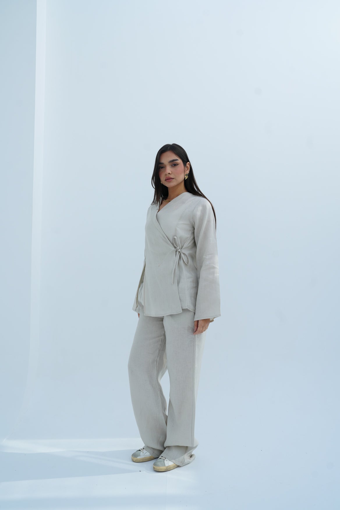 Lina Linen Set In Beige