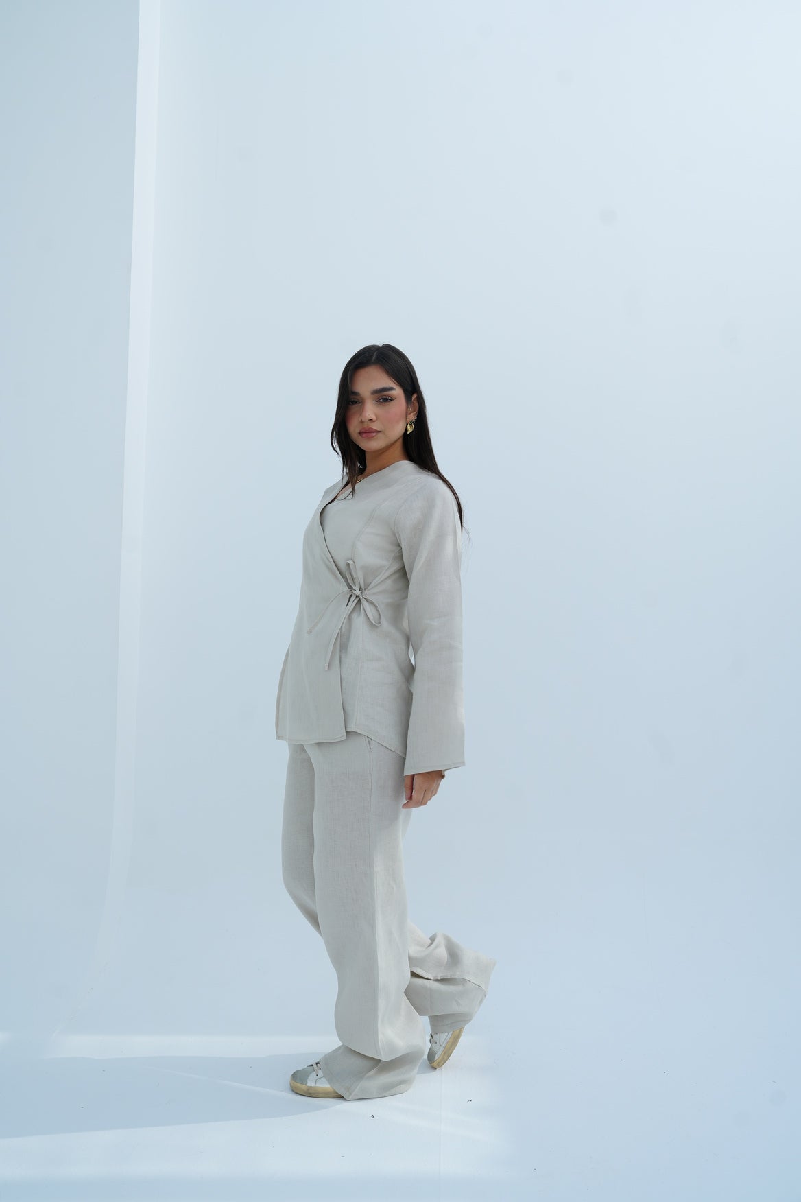 Lina Linen Set In Beige