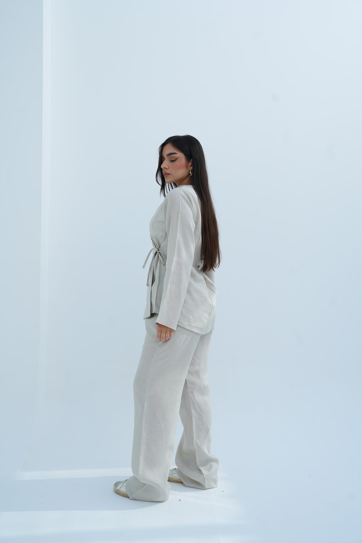 Lina Linen Set In Beige