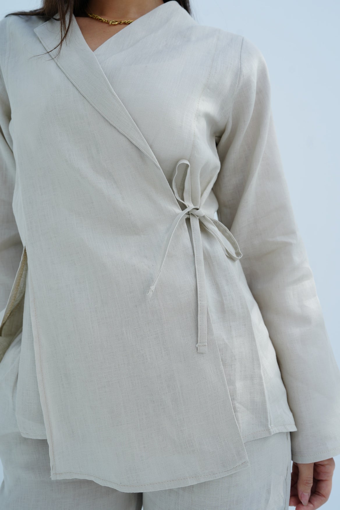 Lina Linen Set In Beige