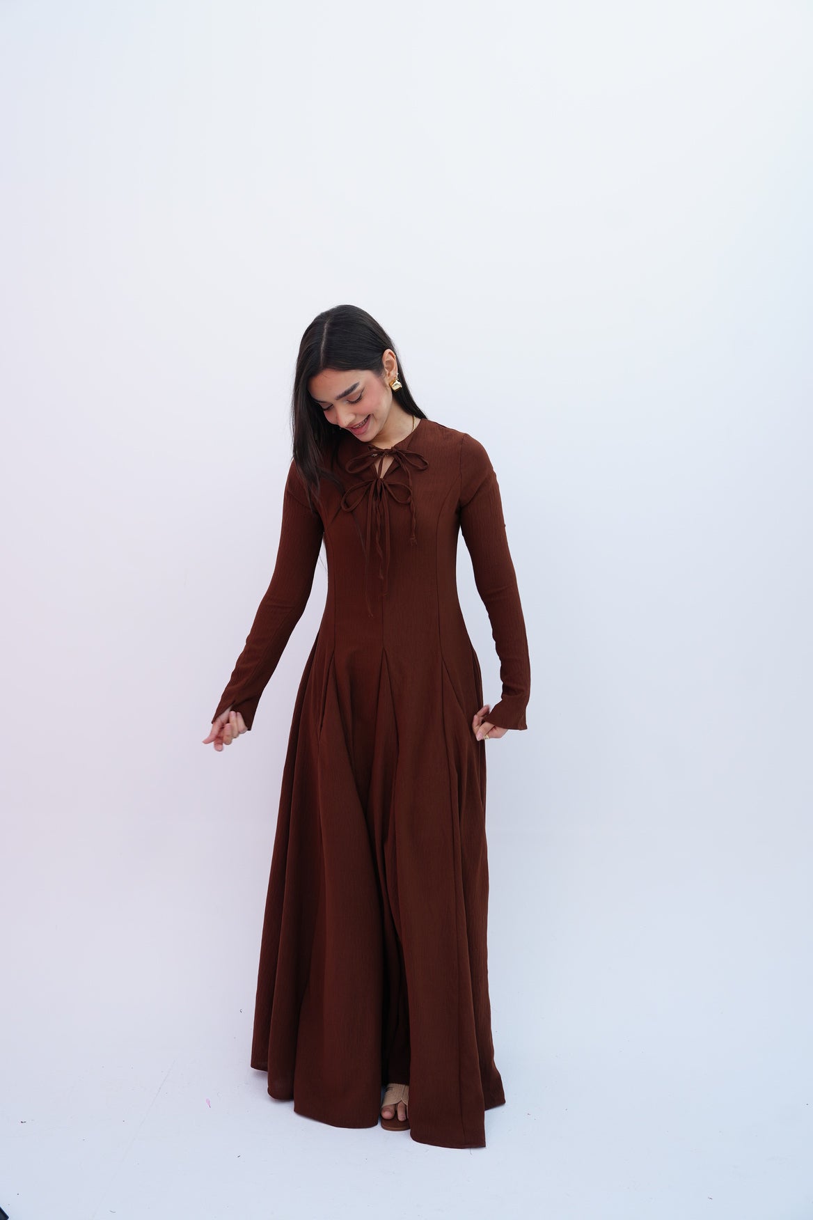 Valarya Dress in Brown