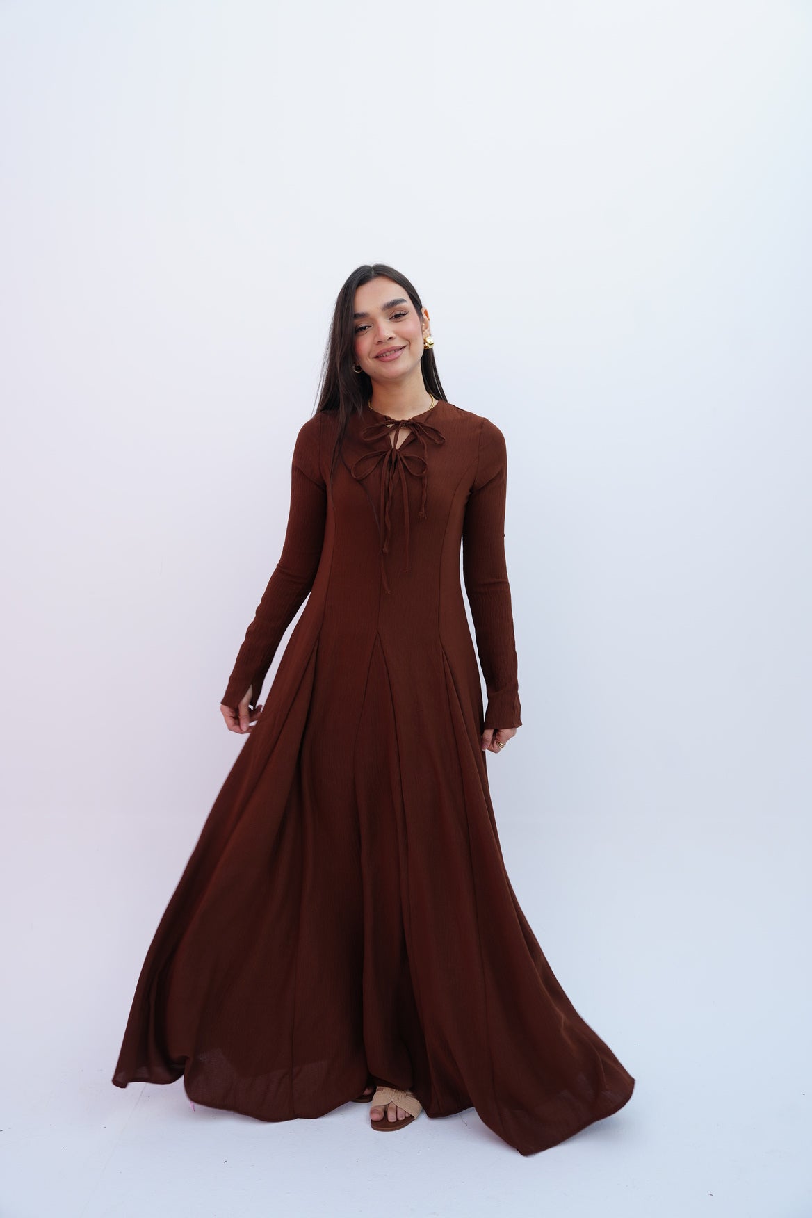 Valarya Dress in Brown