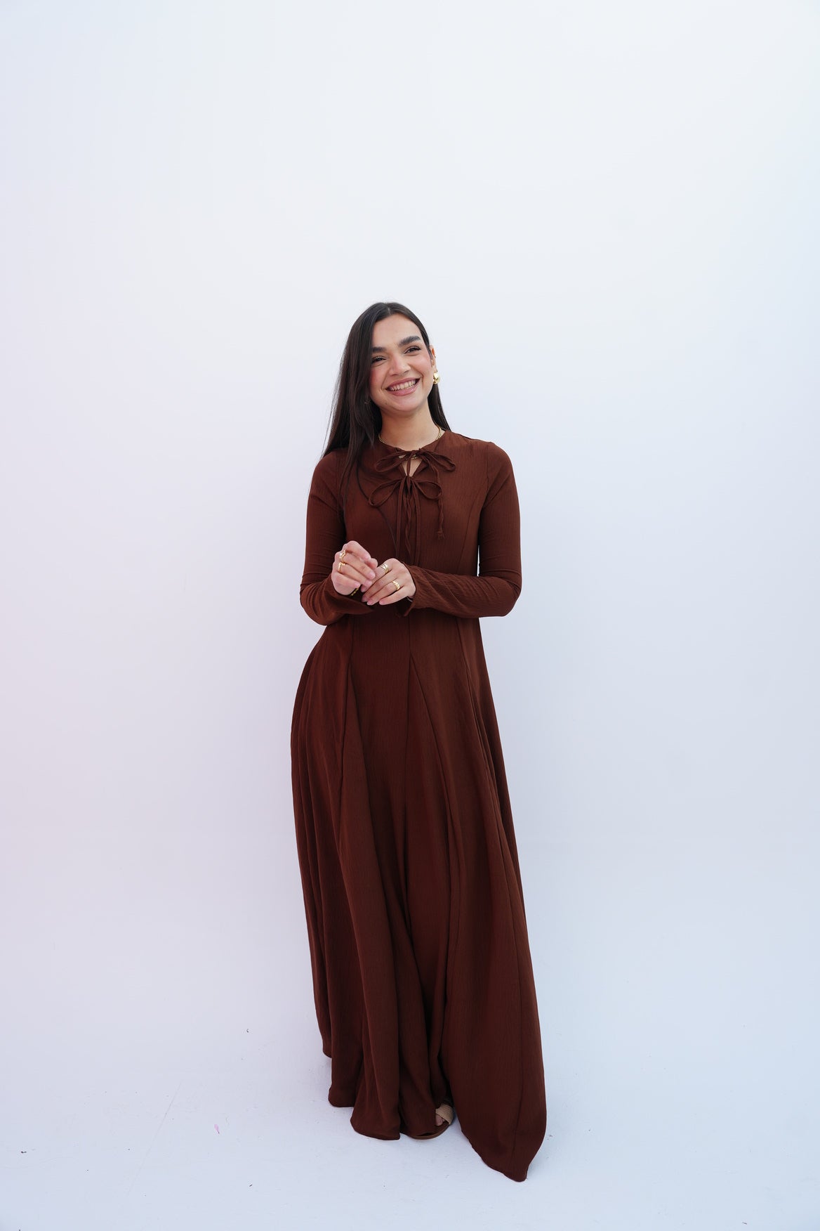 Valarya Dress in Brown