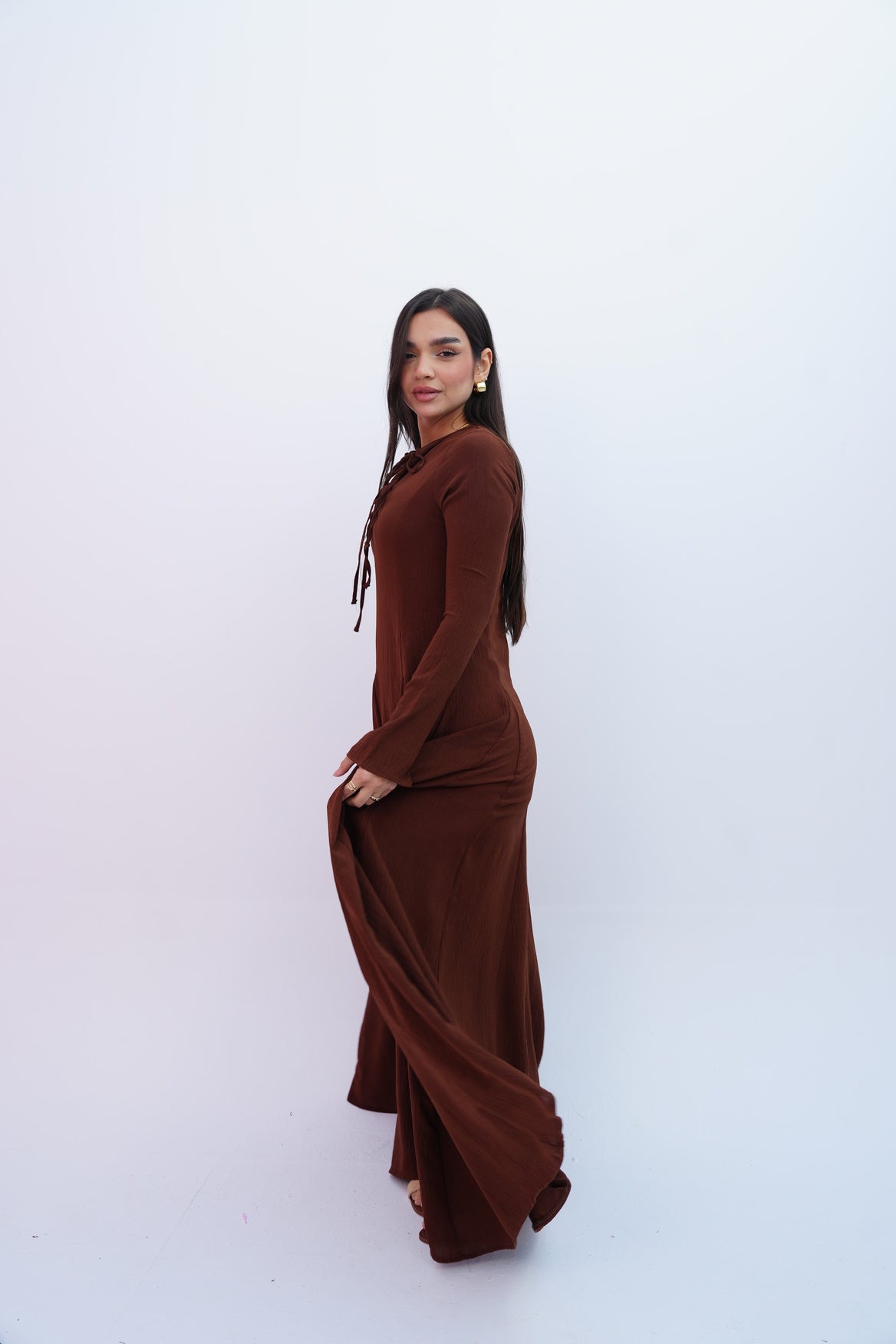 Valarya Dress in Brown