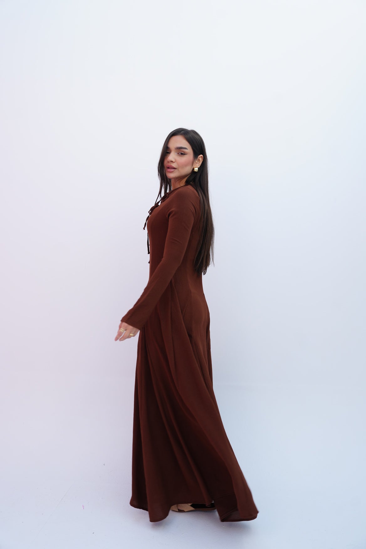 Valarya Dress in Brown