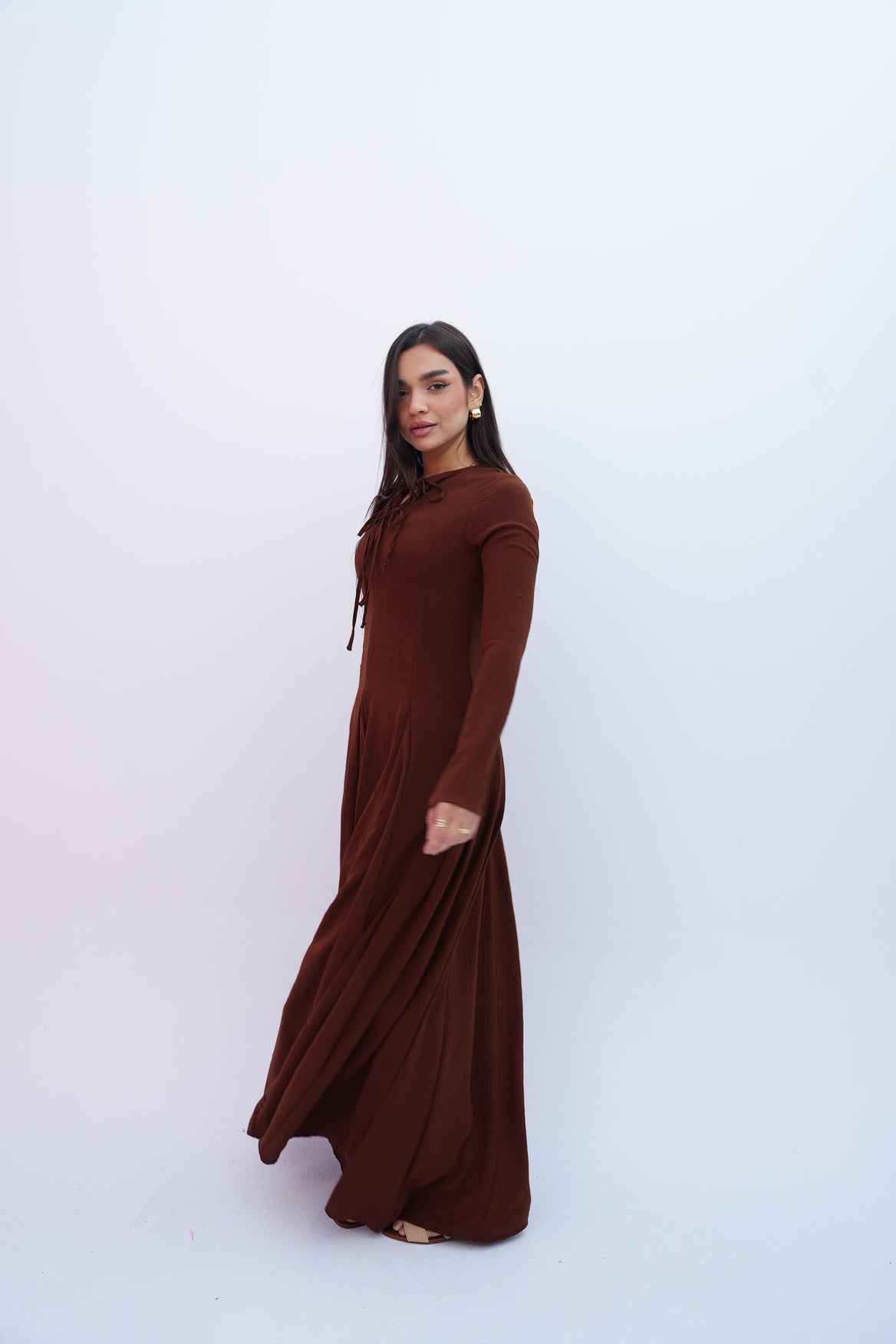 Valarya Dress in Brown