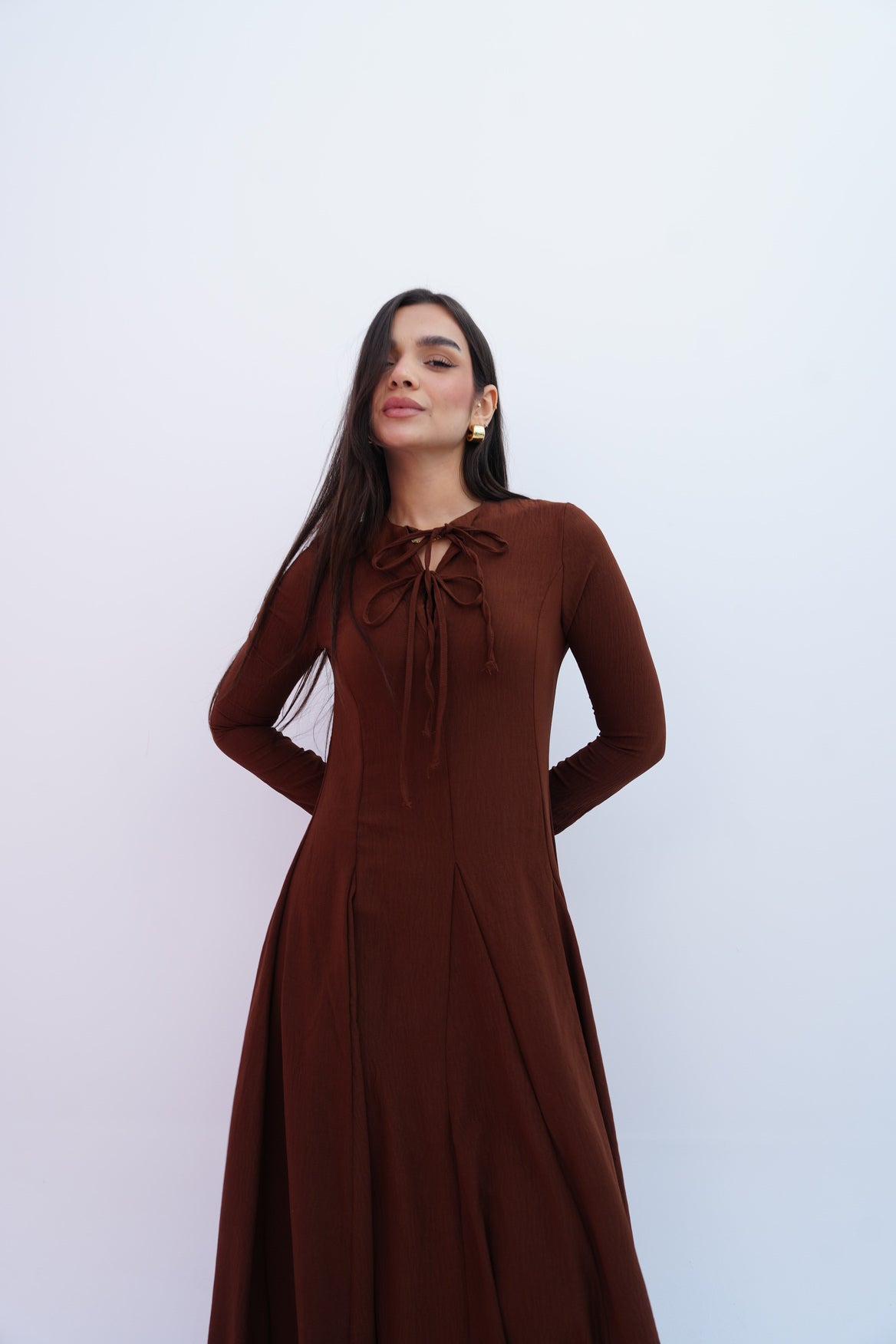 Valarya Dress in Brown