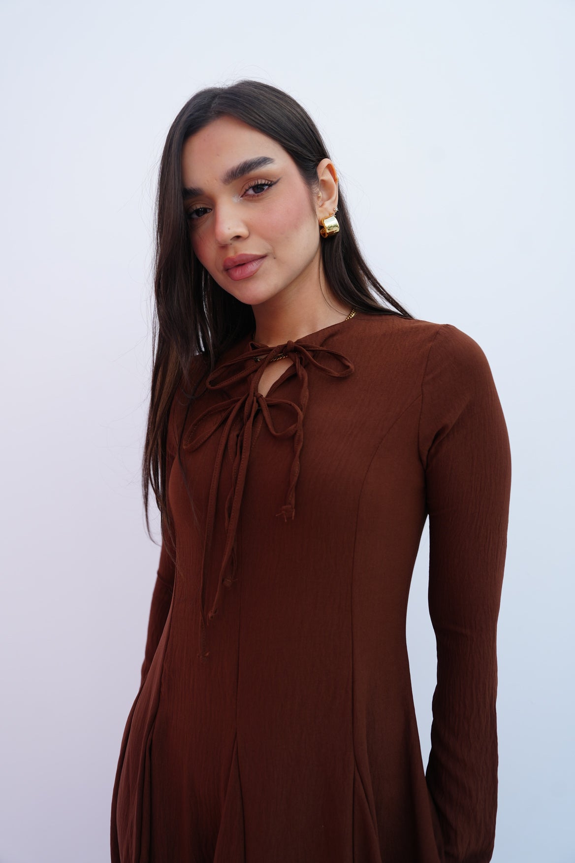 Valarya Dress in Brown
