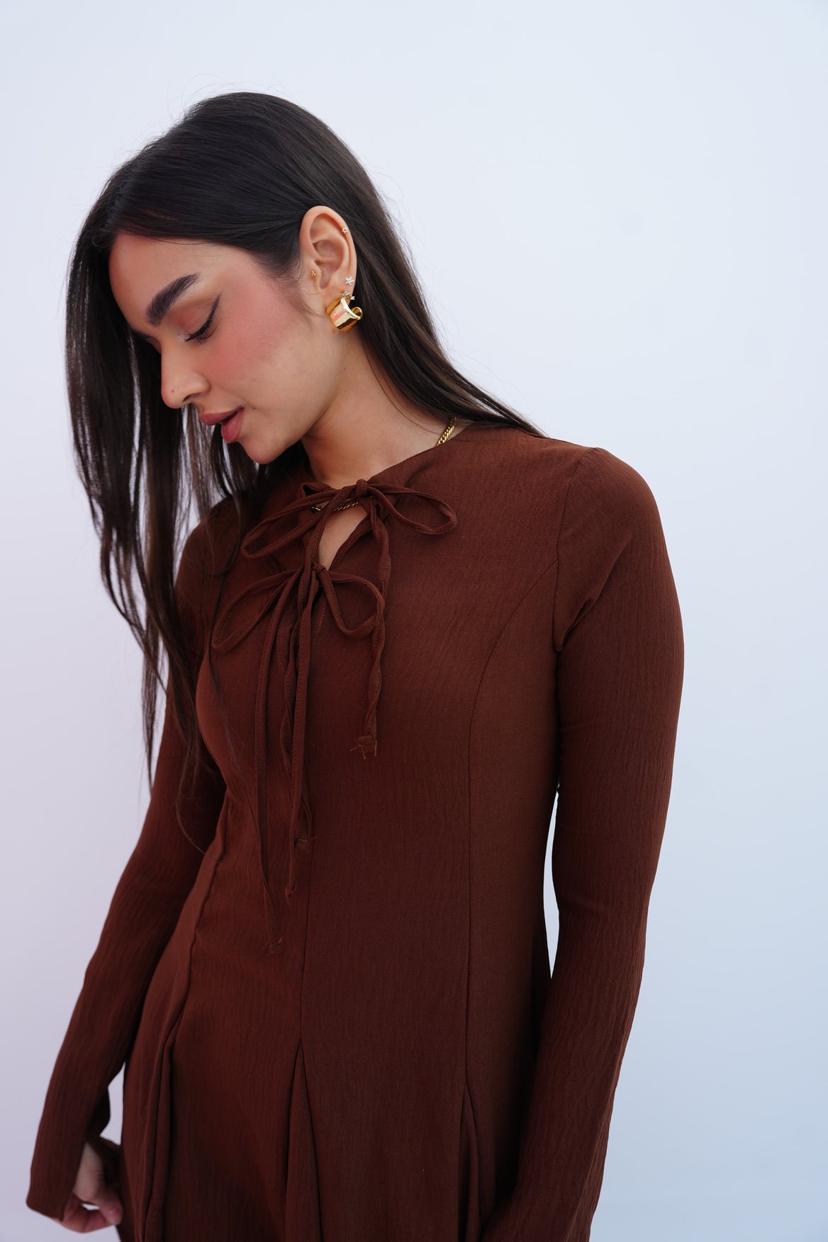 Valarya Dress in Brown