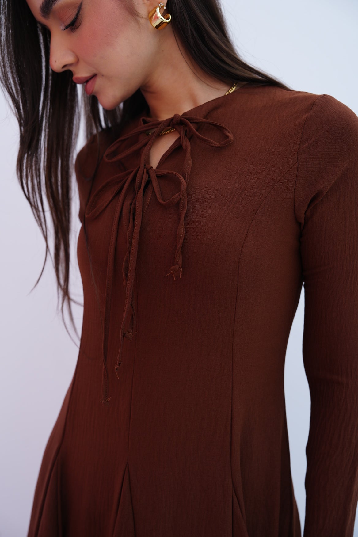 Valarya Dress in Brown