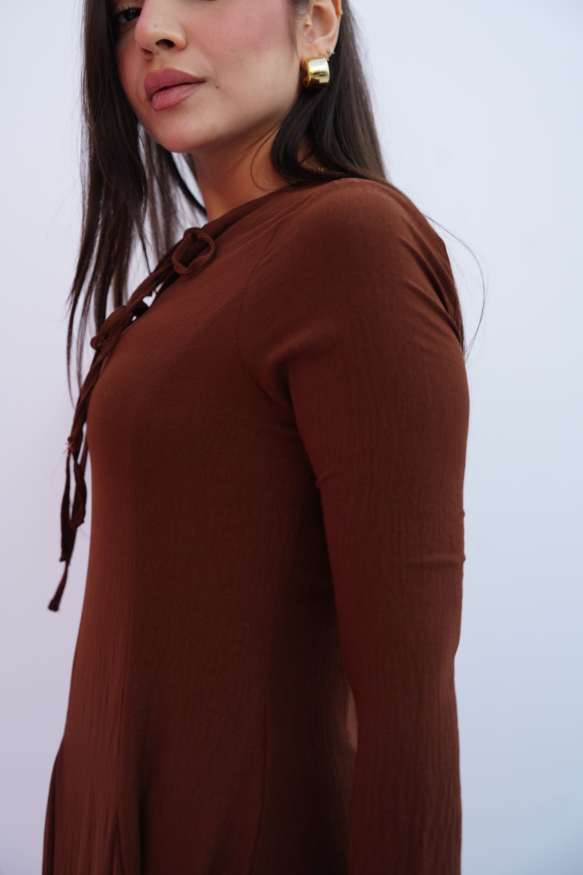 Valarya Dress in Brown